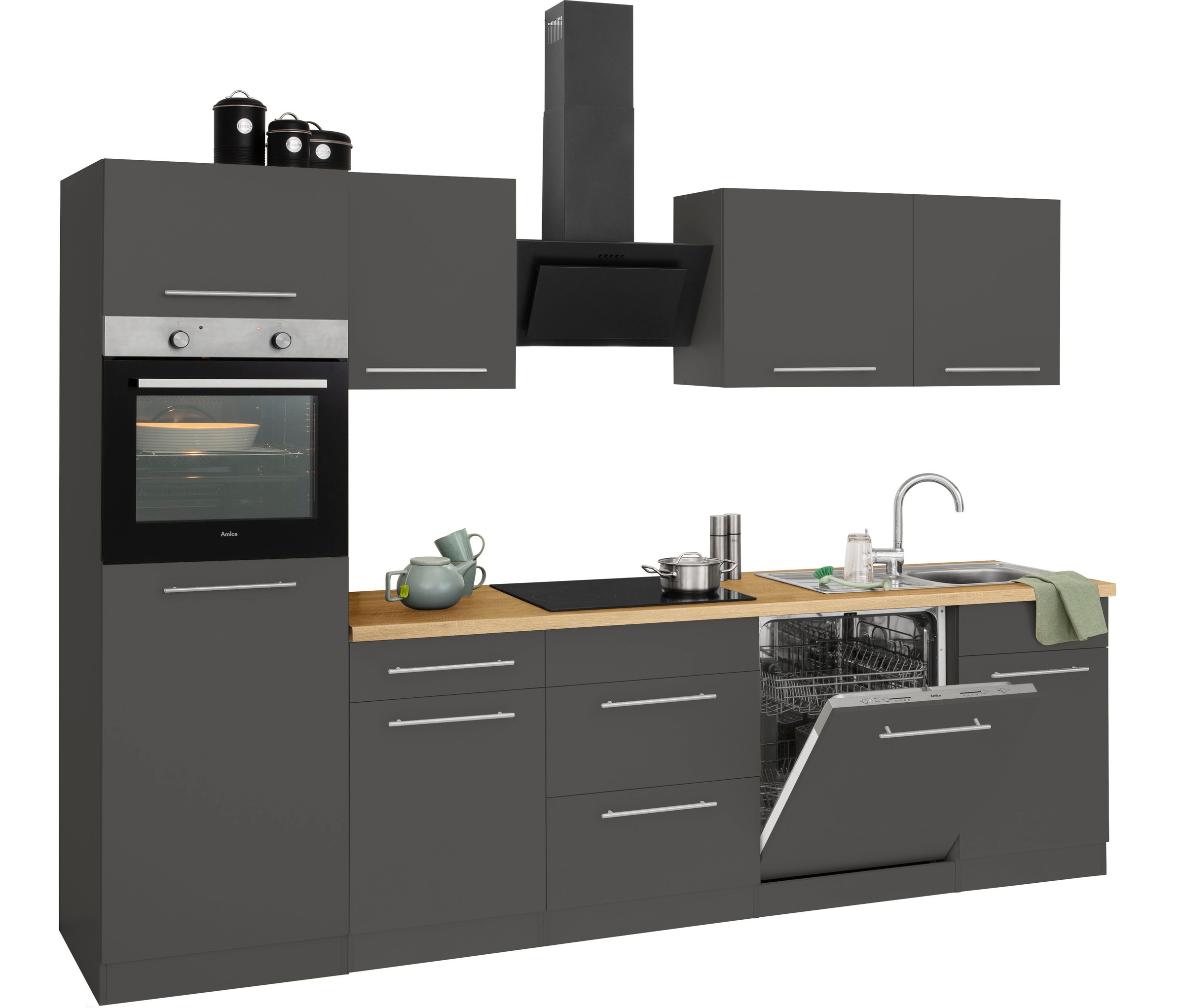 wiho Küchen Küchenzeile »Unna«, mit E-Geräten, Breite 280 cm