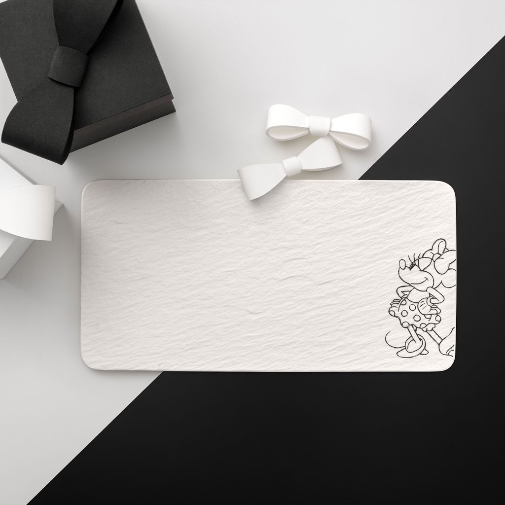 Villeroy & Boch Servierplatte »Servierplatte Manufacture Rock Blanc - Mickey Mouse 34,9 x 17,9 cm weiß« Spülmaschinenfest, Mikrowellensicher