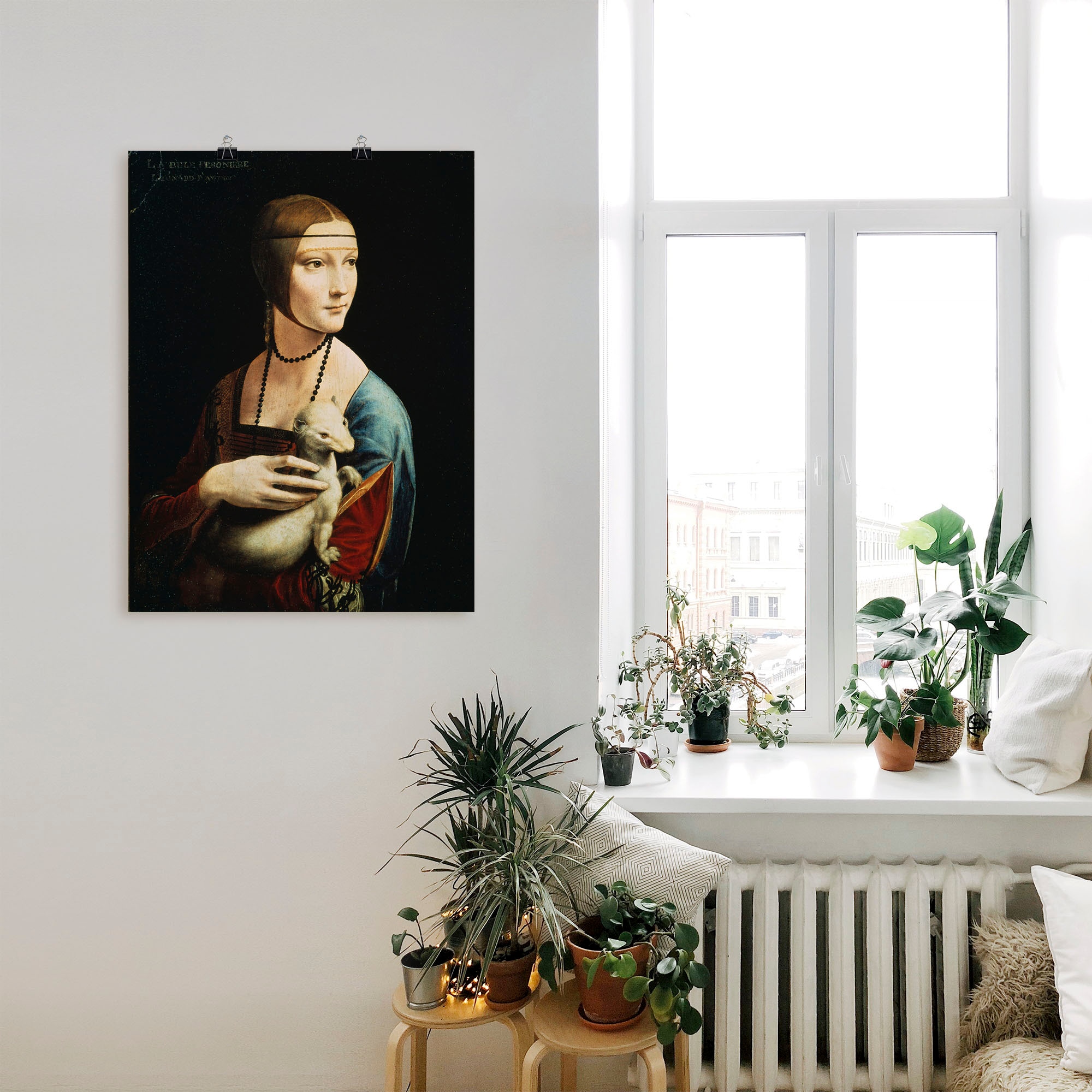 Artland Wandbild »Dame mit dem Hermelin Porträt«, Frau, (1 St.), als  Leinwandbild, Wandaufkleber oder Poster in versch. Größen bestellen | BAUR
