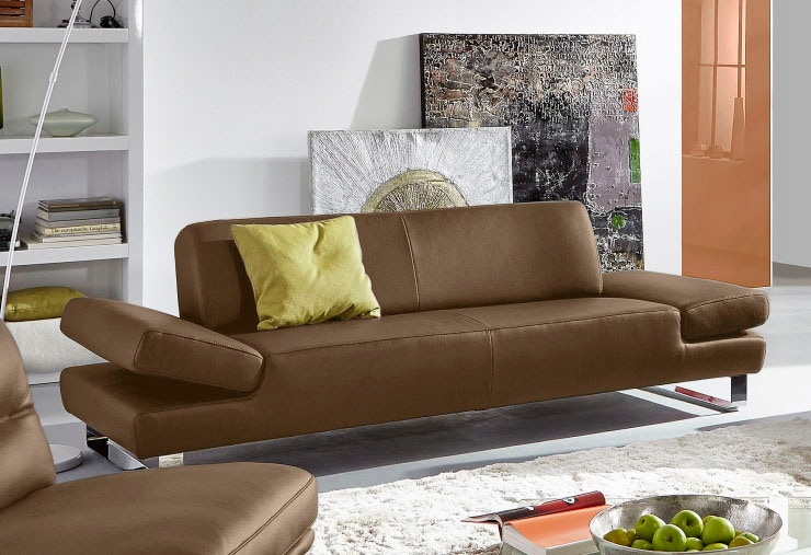 W.SCHILLIG 2-Sitzer "taboo Designsofa mit hohem Sitzkomfort, Breite 202cm, Sitztiefe 69cm" mit Übertiefe, inklusive Armlehnenverstellung