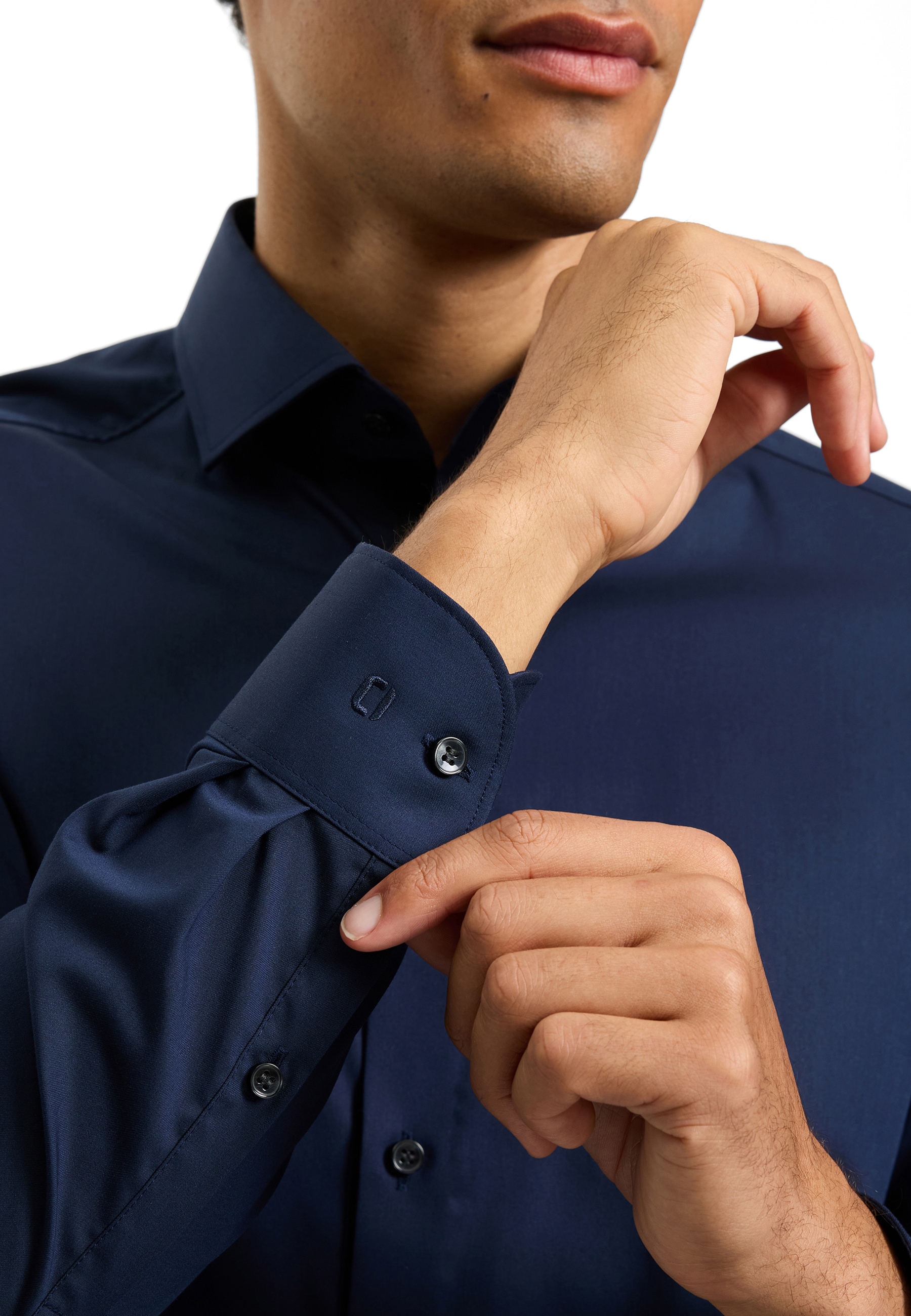 OLYMP Langarmhemd »Level Five« Businesshemd, unifarben, body fit, Royalkentkragen