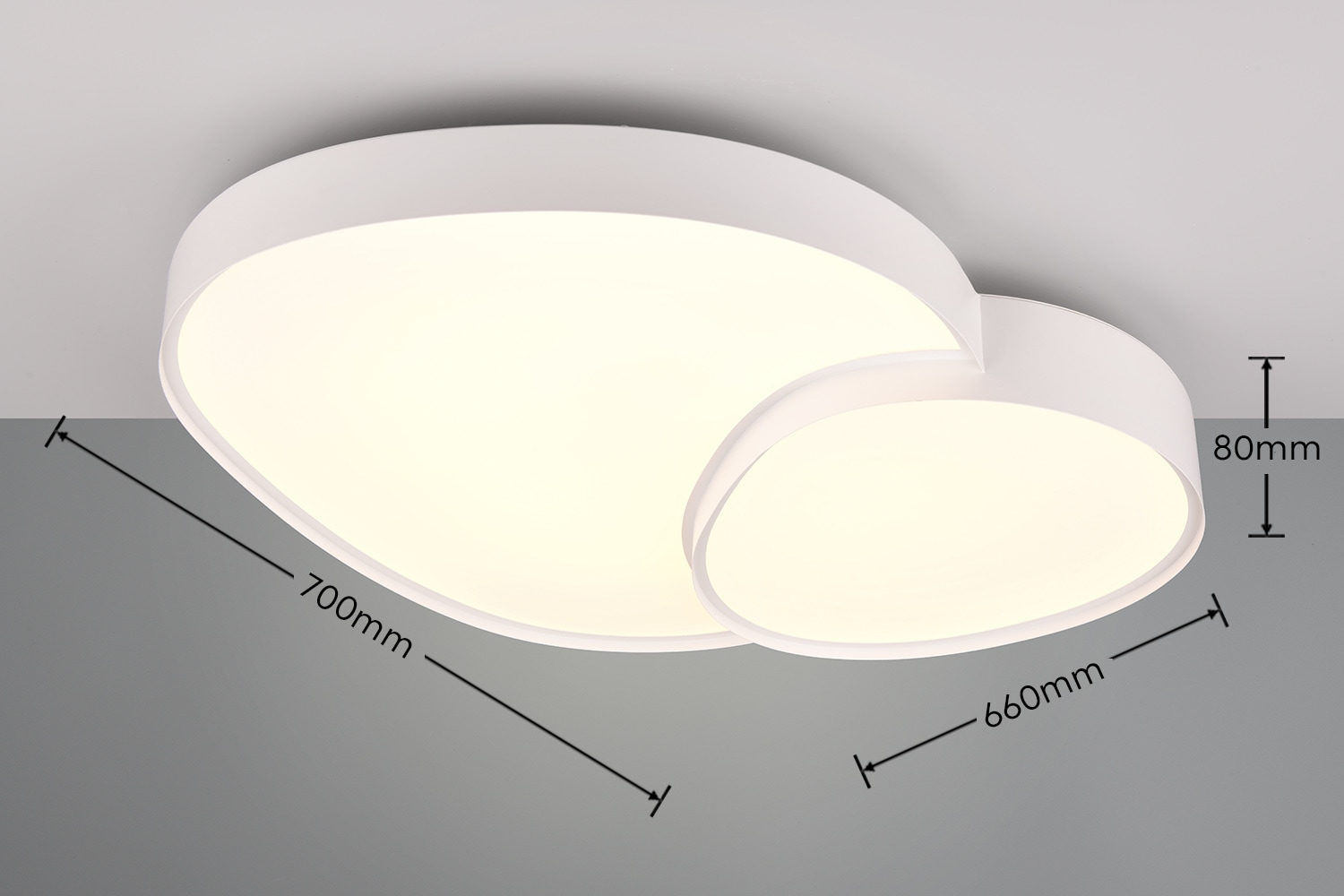TRIO Leuchten LED Deckenleuchte »RISE, LED Deckenlampe 45W 5300 Lumen warmweiß bis kaltweiß 2700-6500K«, 1 flammig, Leuchtmittel LED-Board | LED fest integriert, Fernbedienung dimmbar Memoryfunktion Nachtlicht CCT Lichtfarbe wählbar
