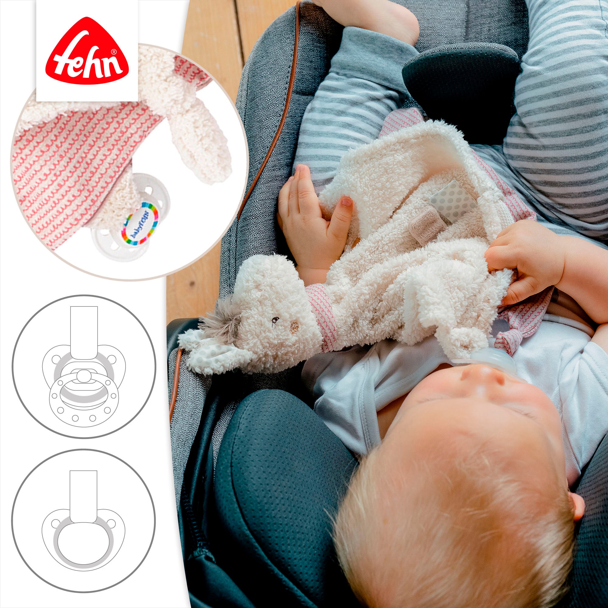 FEHN Peru Lama Deluxe Baby Comforter Gray 4
