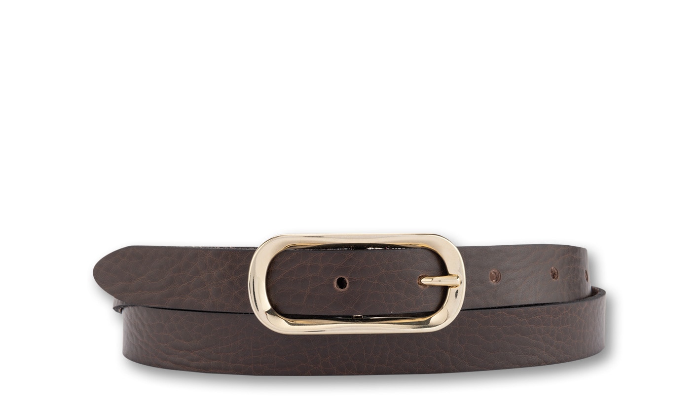 BERND GÖTZ Ledergürtel "Ledergürtel mit ovaler Goldschließe im schmalen Sti günstig online kaufen