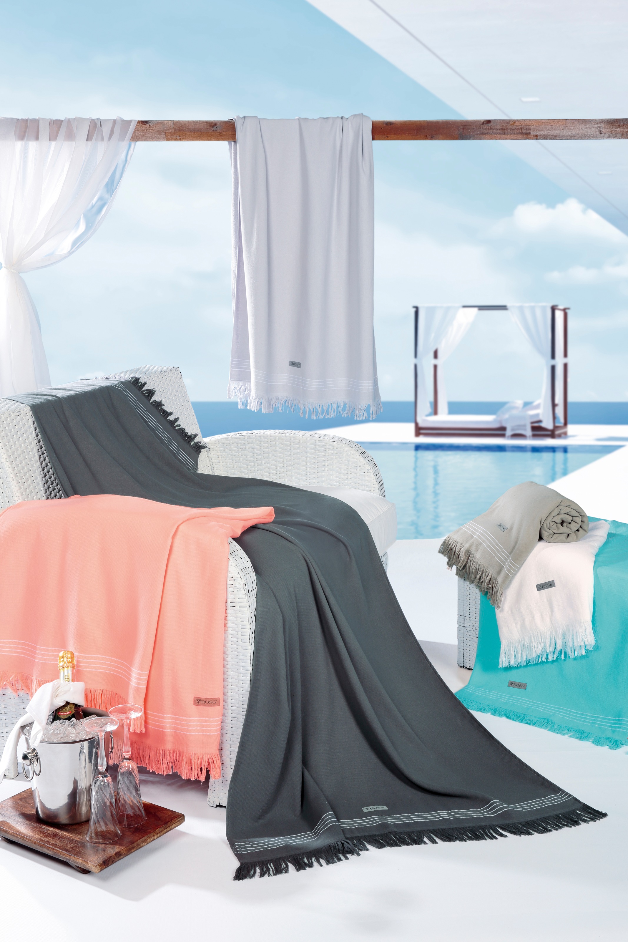 ROSS Hamamtuch "Hamam" idealer Begleiter für Strand, Sauna oder Wellnessber günstig online kaufen