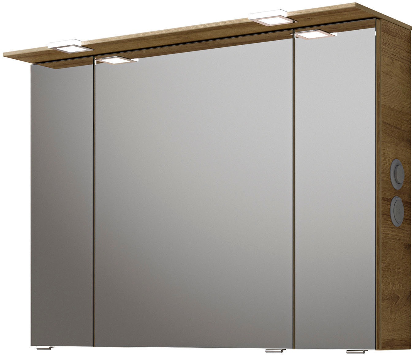 Saphir Badmöbel-Set »Serie 6025 2-teilig Mineralmarmor-Waschtisch mit LED-Spiegelschrank«, (2 St.), Waschplatz 97 cm breit, 2 Schubladen, 3 Spiegel-Türen, inkl Türdämpfer