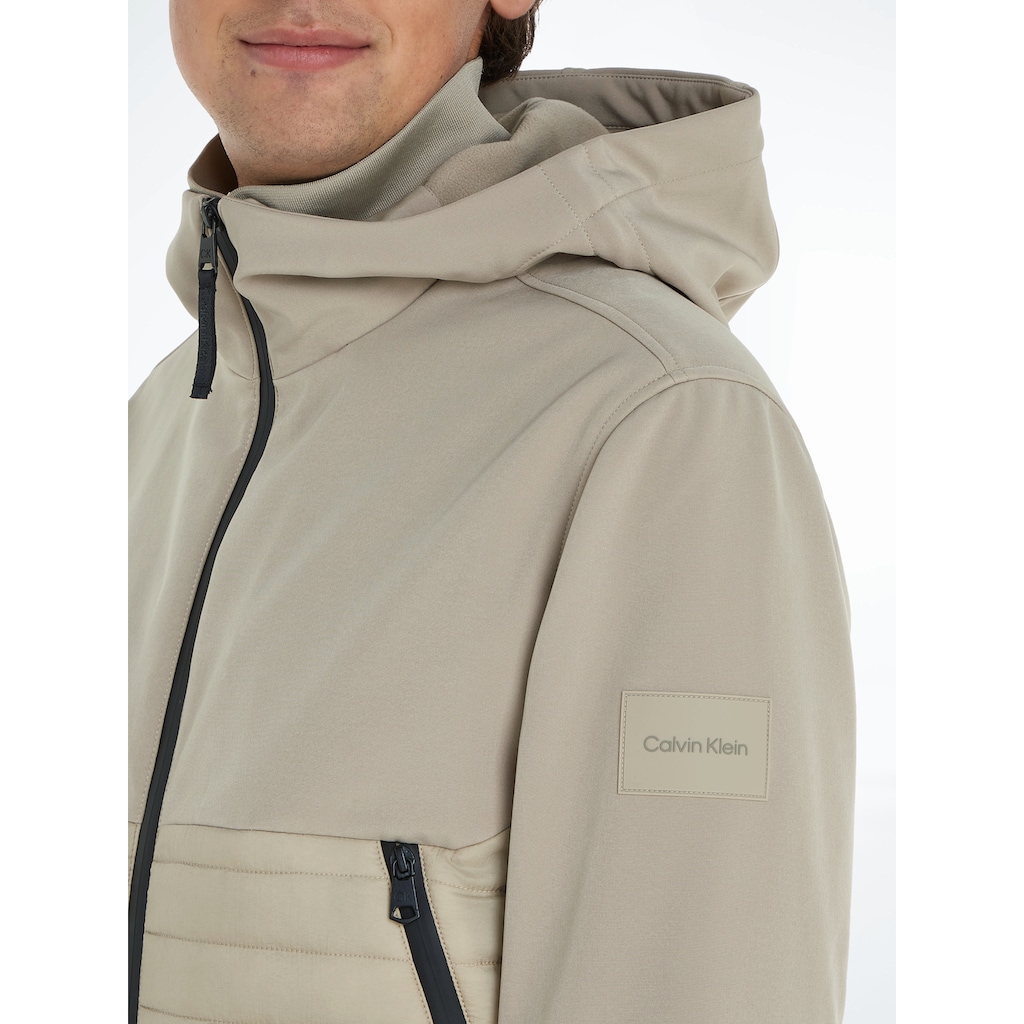 Calvin Klein Outdoorjacke »QUILTED MIX MEDIA JACKET HOOD«, mit Kapuze