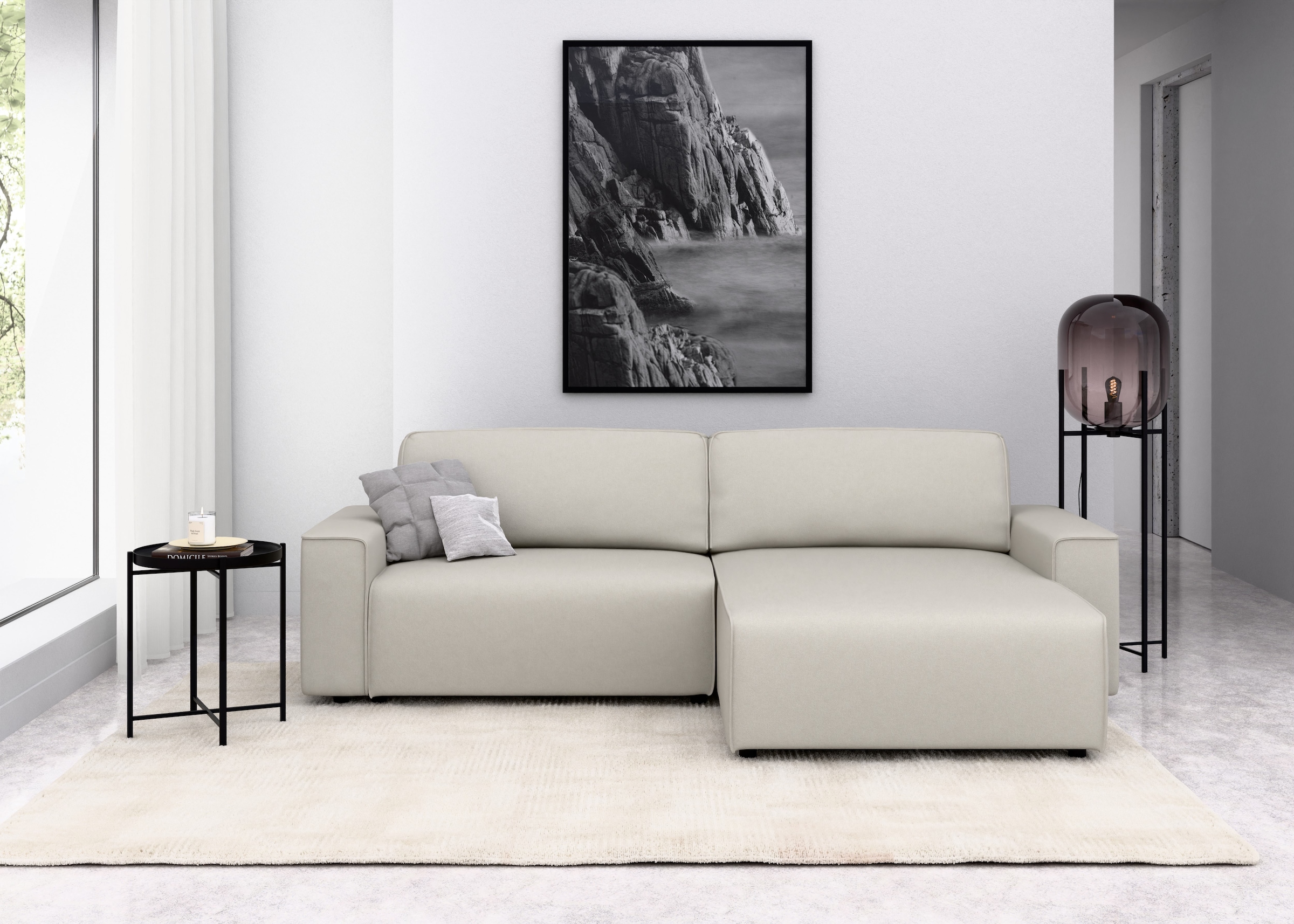 INOSIGN Ecksofa "Chance, Recamiere beidseitig montierbar, Schlaffunktion, B günstig online kaufen
