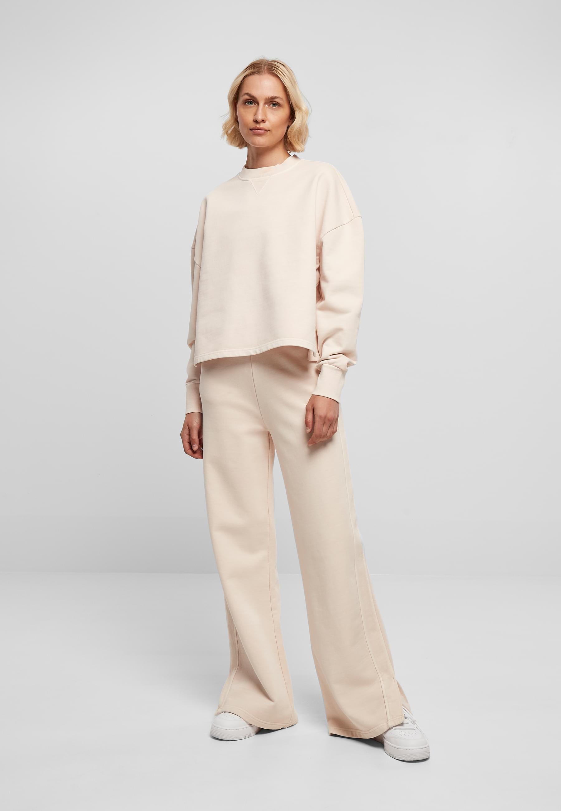 URBAN CLASSICS Sweater »Urban Classics Damen Ladies Heavy Terry Garment Dye Crewneck«, (1 tlg.)