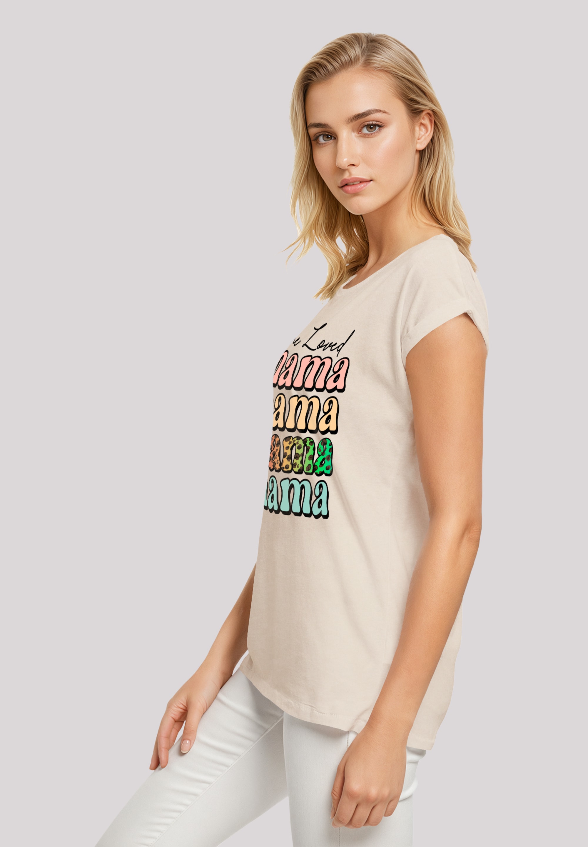 F4NT4STIC T-Shirt »Mothers Day Mama Typography Leopard Print Pastel«, Premium Qualität