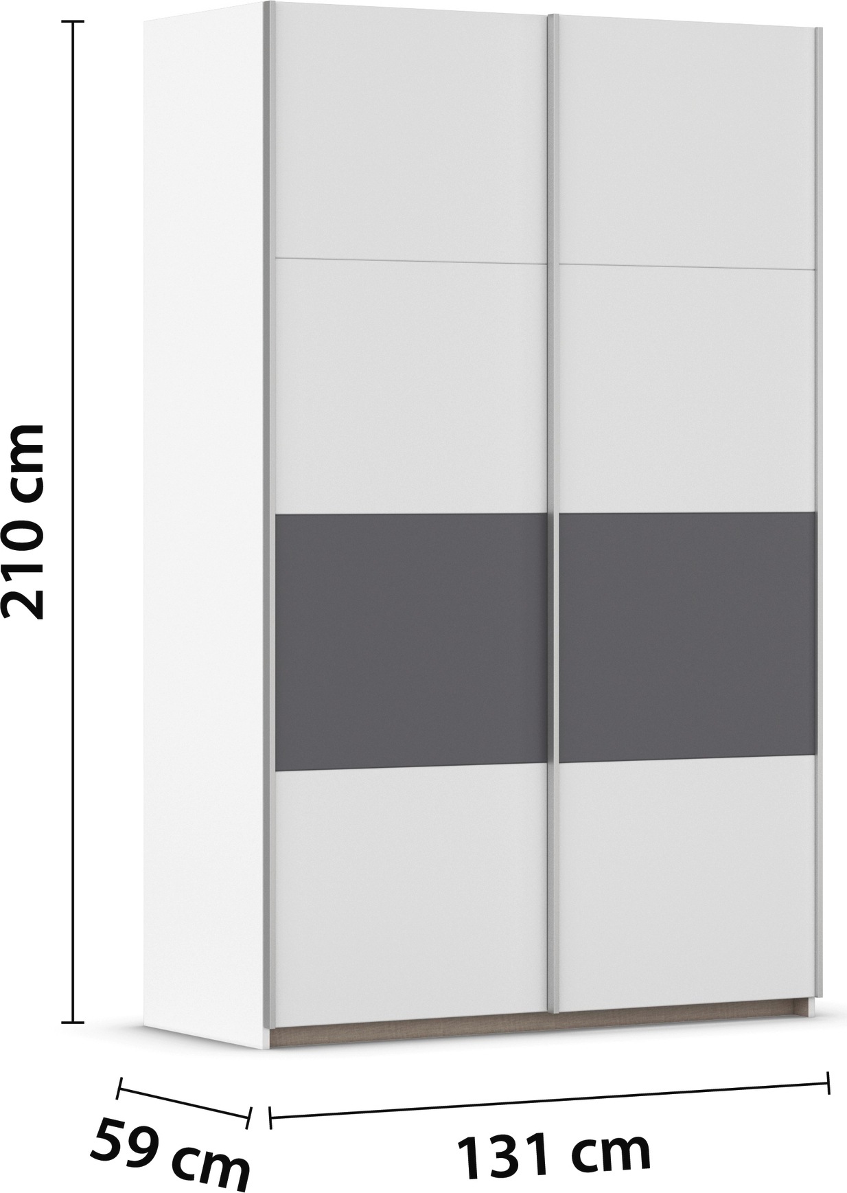 rauch Schwebetürenschrank »Kleiderschrank Schrank Garderobe Schlafzimmerschrank OXFORD«, (in 3 verschiedenen Ausstattungen BASIC/CLASSIC/PREMIUM), mit Griffleisten aus Metall, auch für kleinere Räume MADE IN GERMANY