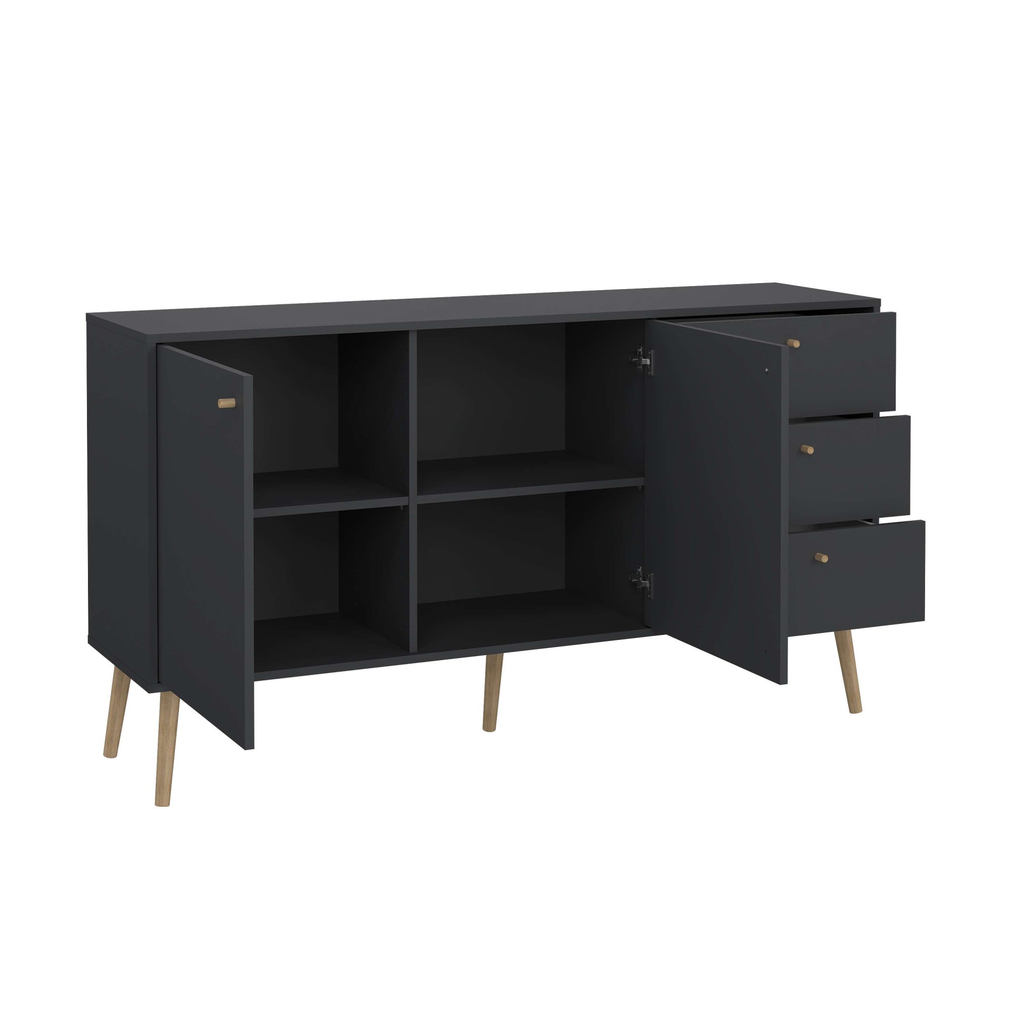 andas Sideboard »Bodo, Aufbewahrung, Schubladenschrank, Sideboard,«, Kommode mit 2 Türen, 3 Schubladen, Breite 147 cm