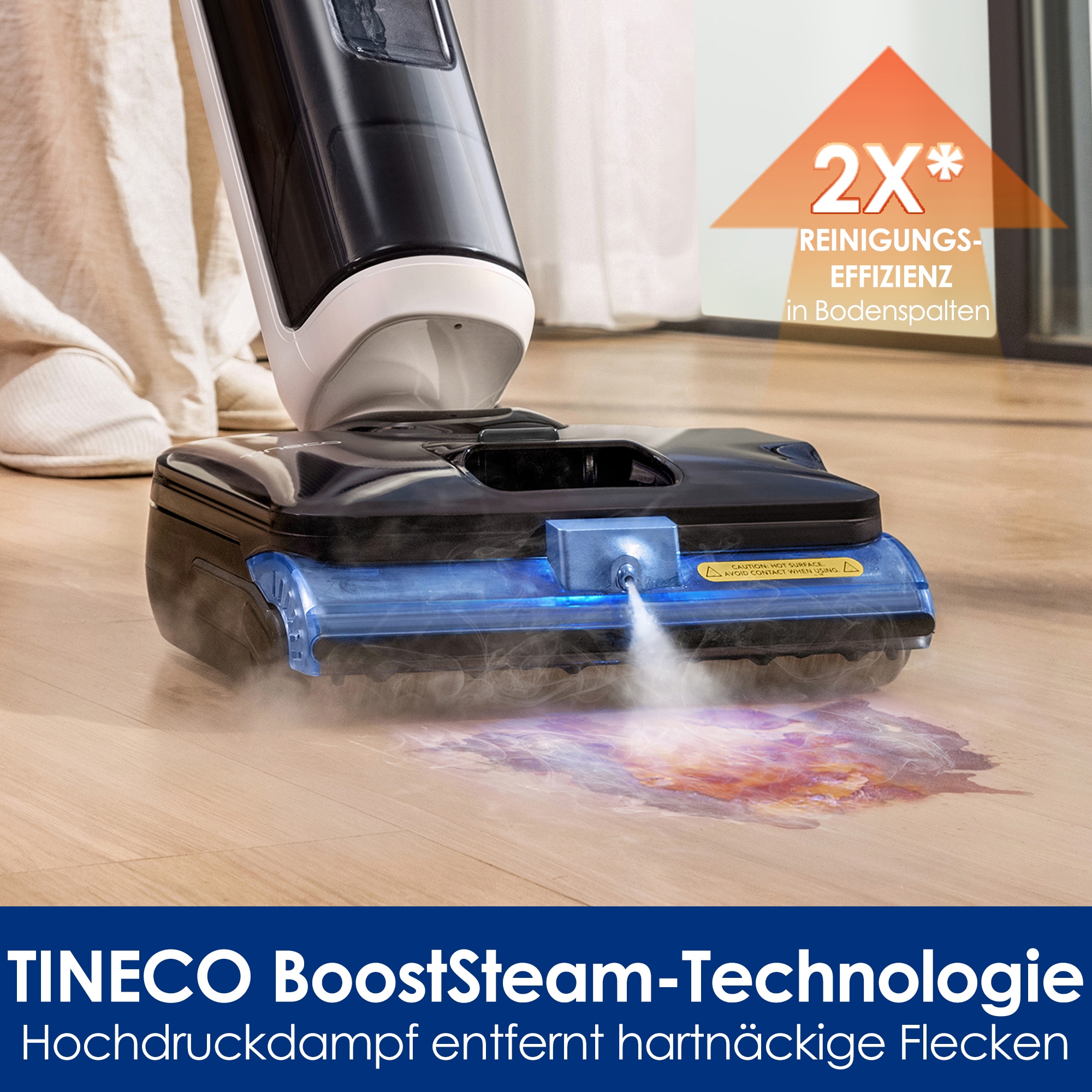 Tineco Nass-Trocken-Sauger »FLOOR ONE S6 Stretch Steam Plus Dampfreiniger« mit 160° Grad hygienischer Dampfreinigung, für Flecken und Tierhaare
