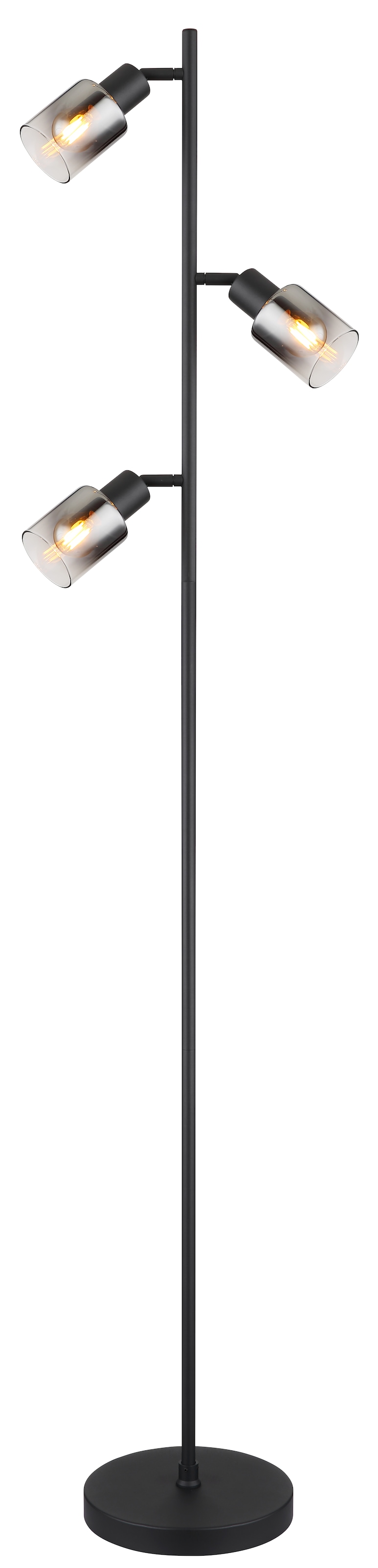 GLOBO LIGHTING Stehlampe "HUBERTUS", Ø 23cm H: 154cm, 1 Stk., schwarz, Wohnzimmer, Leuchten, Stehlampe Wohnzimmer Schlafzimmer Flur Design-Leuchte