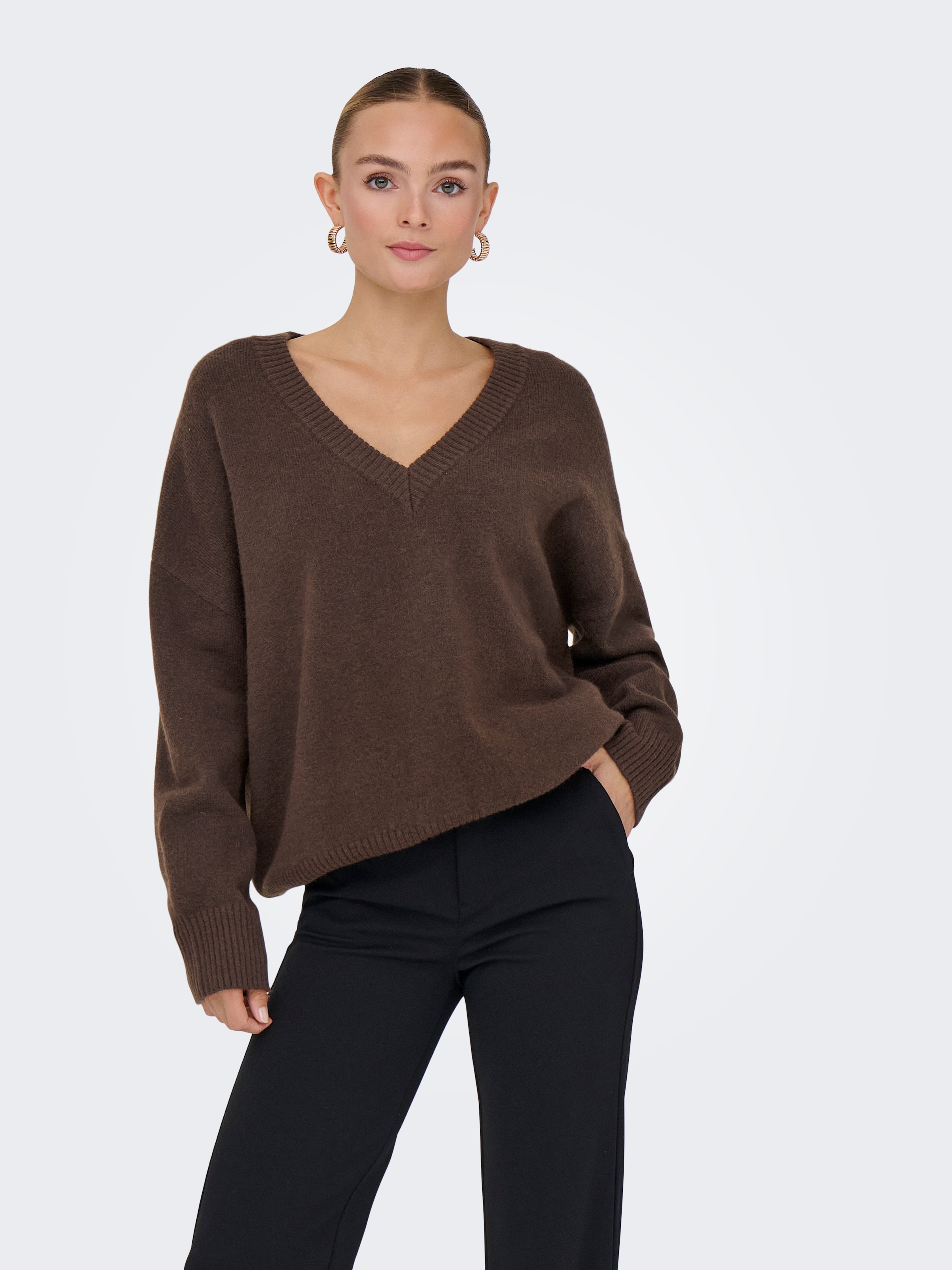 ONLY V-Ausschnitt-Pullover "ONLMARI LS LOOSE V-NECK KNT" günstig online kaufen