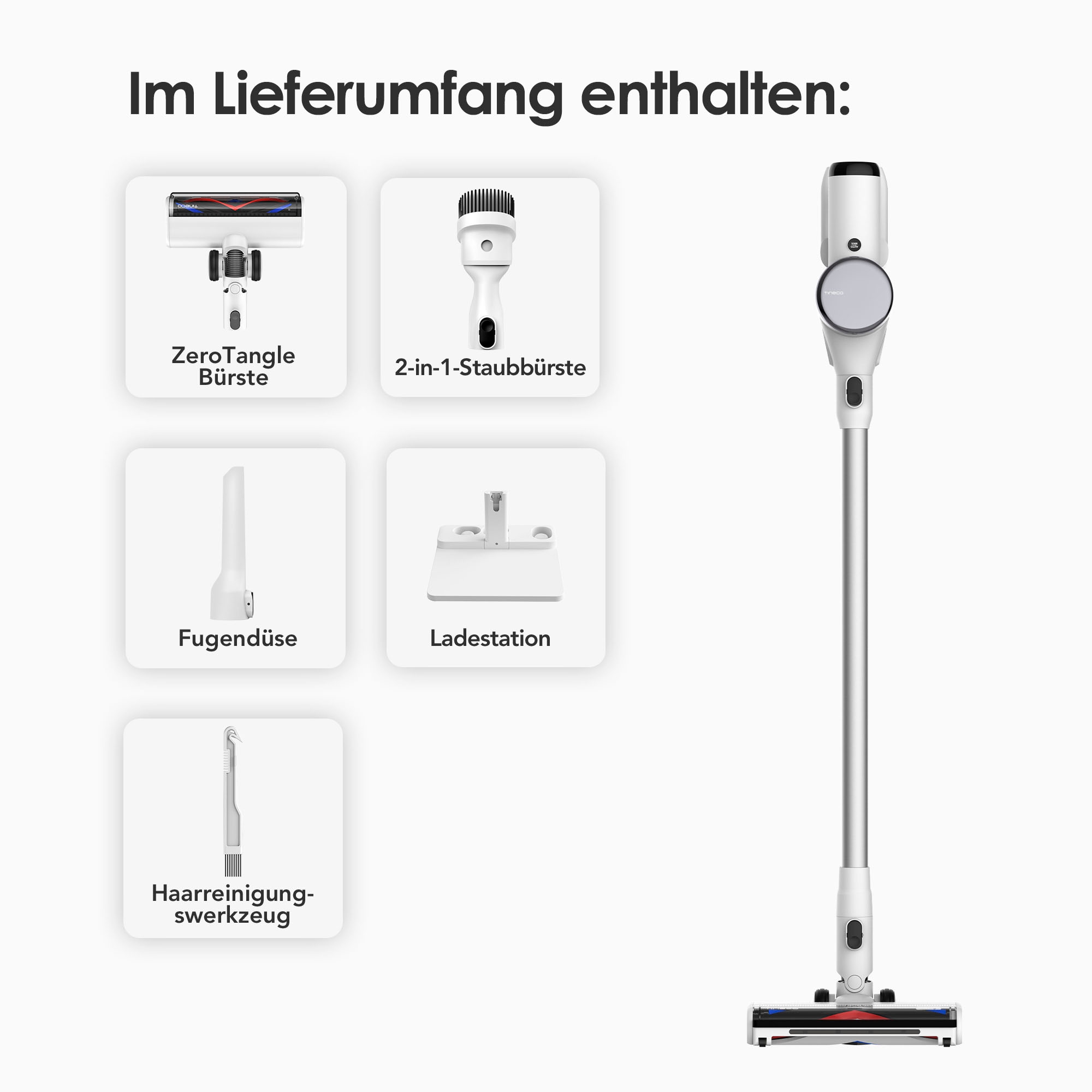 Tineco Akku-Stielstaubsauger »Pure One Air PET+«, autom. Anpassung der Saugleistung, Anti-Verhedderungsbürste Tierhaare