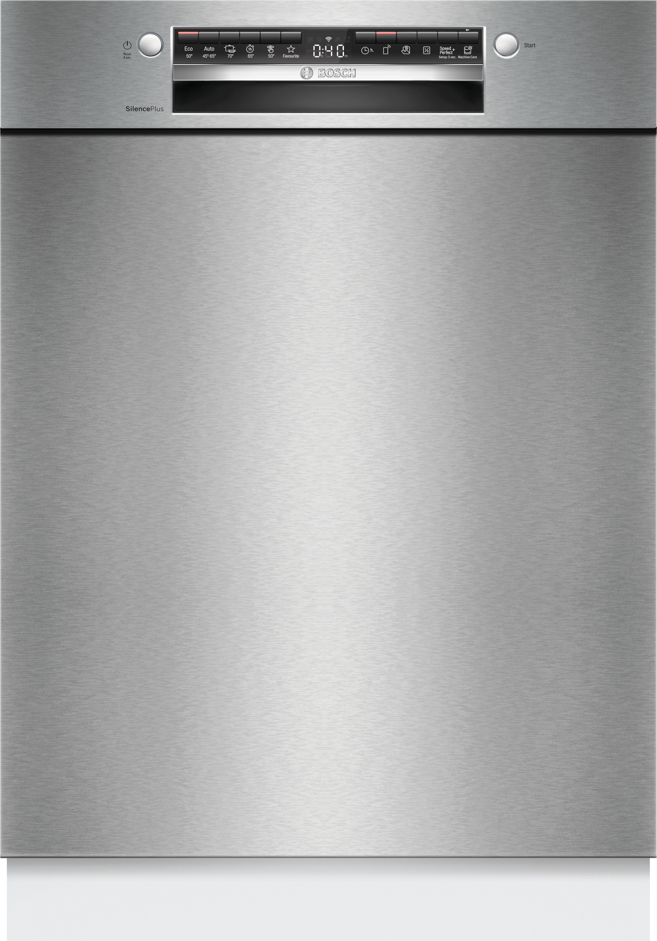 BOSCH Unterbaugeschirrspüler "SMU4EVS08E", B:59,8cm H:81,5cm T:57,3cm, silber, Geschirrspüler, Automatische Türöffnung für Effizienz, flexible Körbe