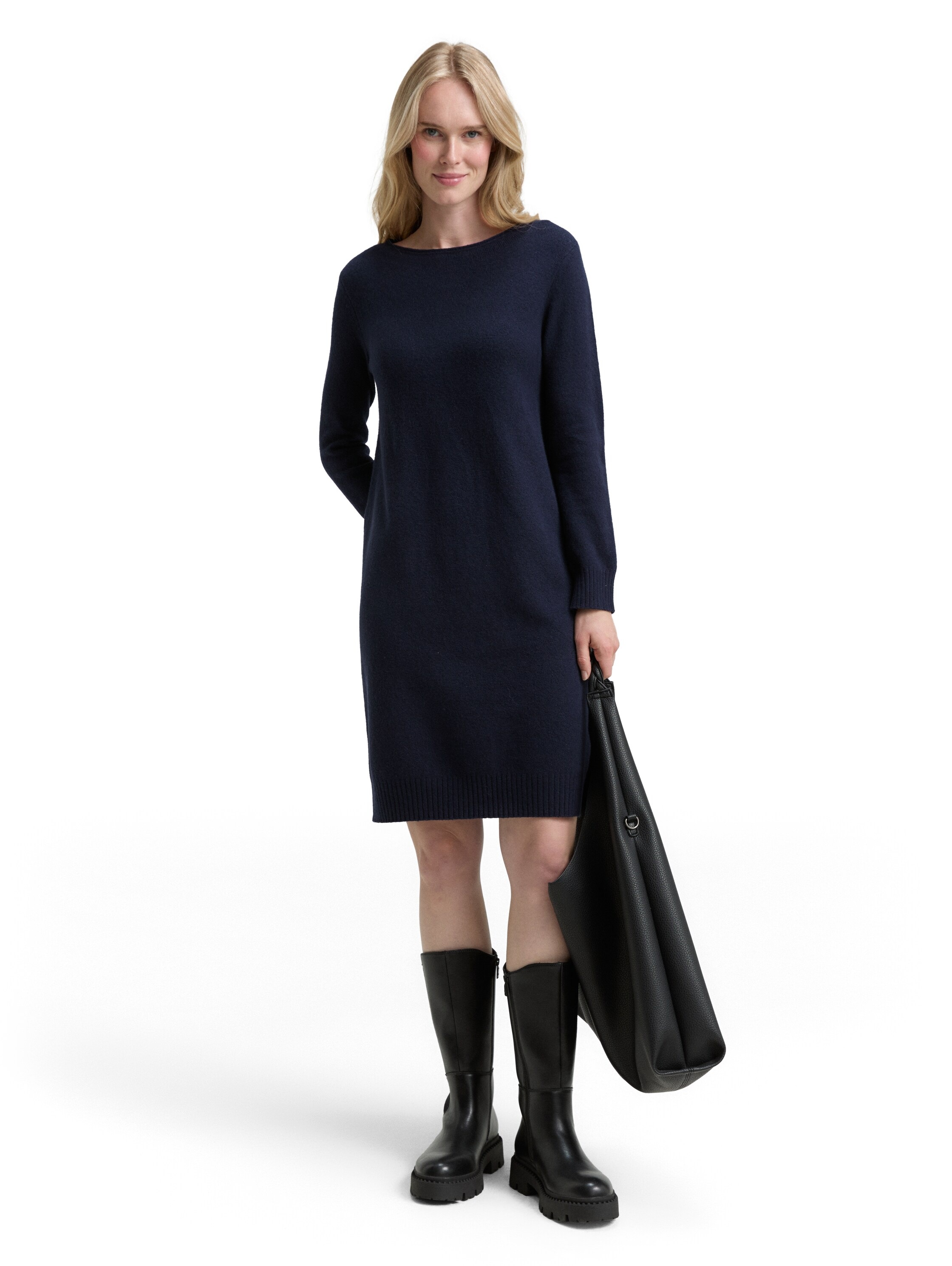 TOM TAILOR Strickkleid, mit Rippbündchen
