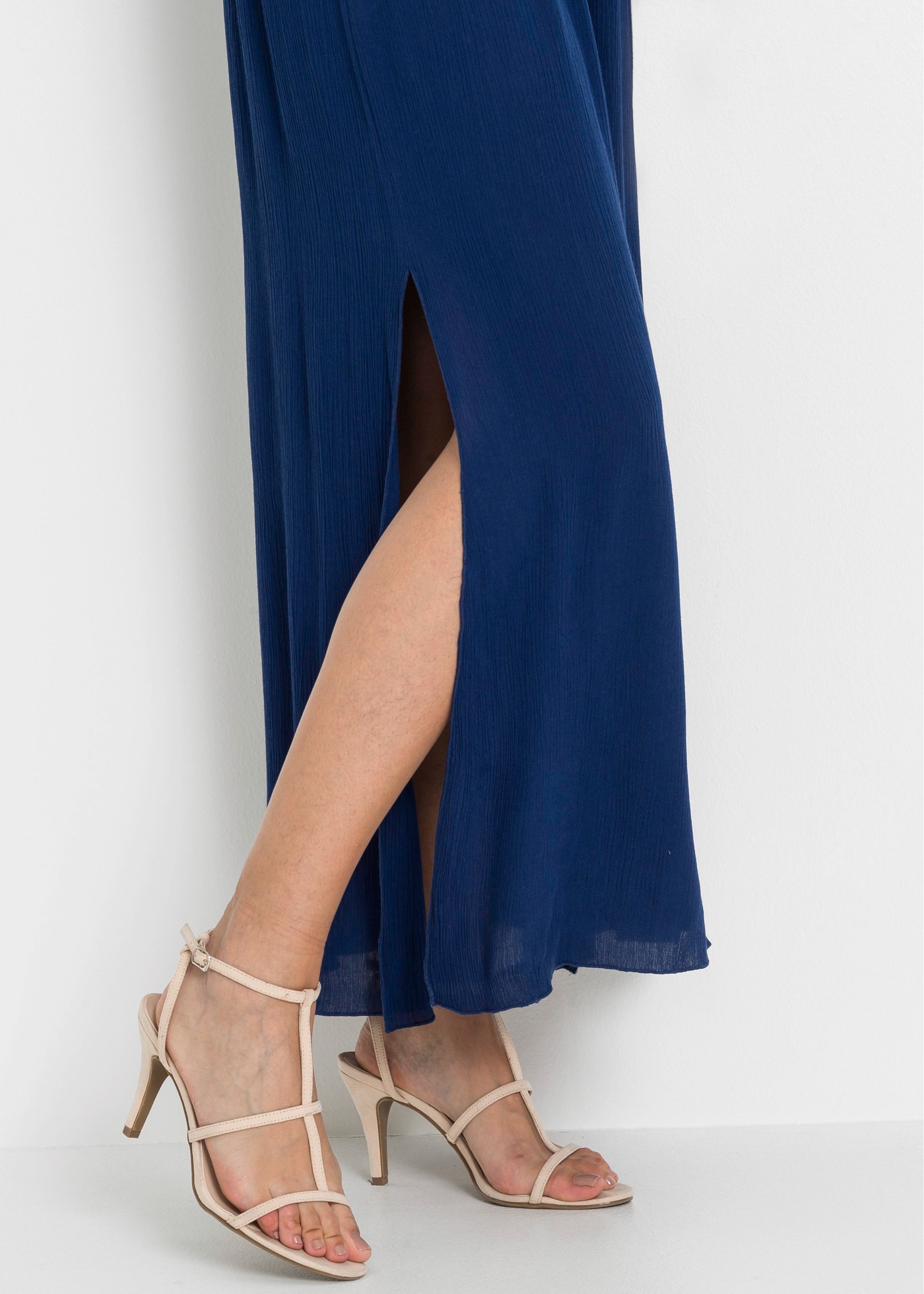 bonprix Maxikleid ärmelloses Design, mit Verzierung und Bindeband, Loose Fit