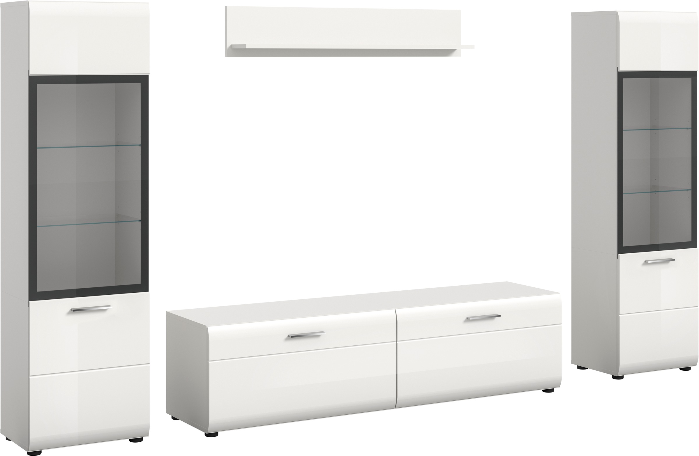 Home affaire Wohnwand "FLORENZ, 4-teilige Wohn-Kombination, hochwertige MDF günstig online kaufen