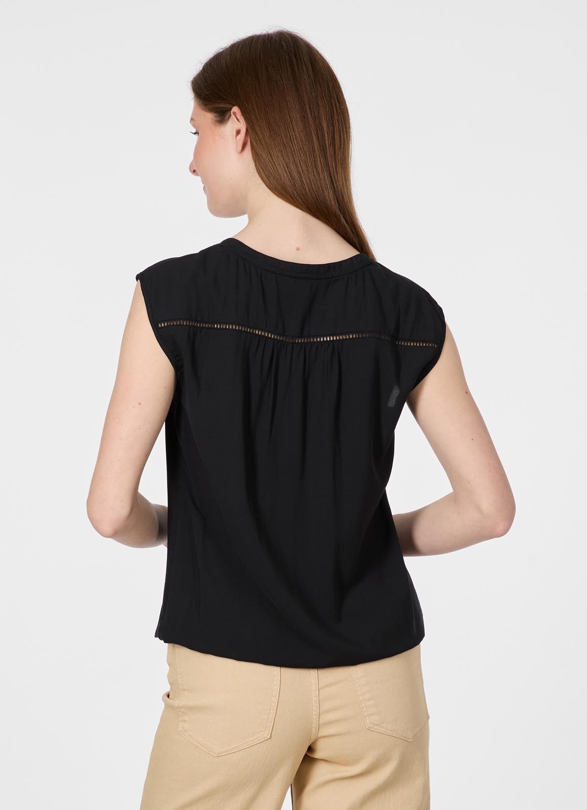 Ragwear V-Shirt »SALTTY« Viskose mit Gummizug am Saum und Knopfleiste