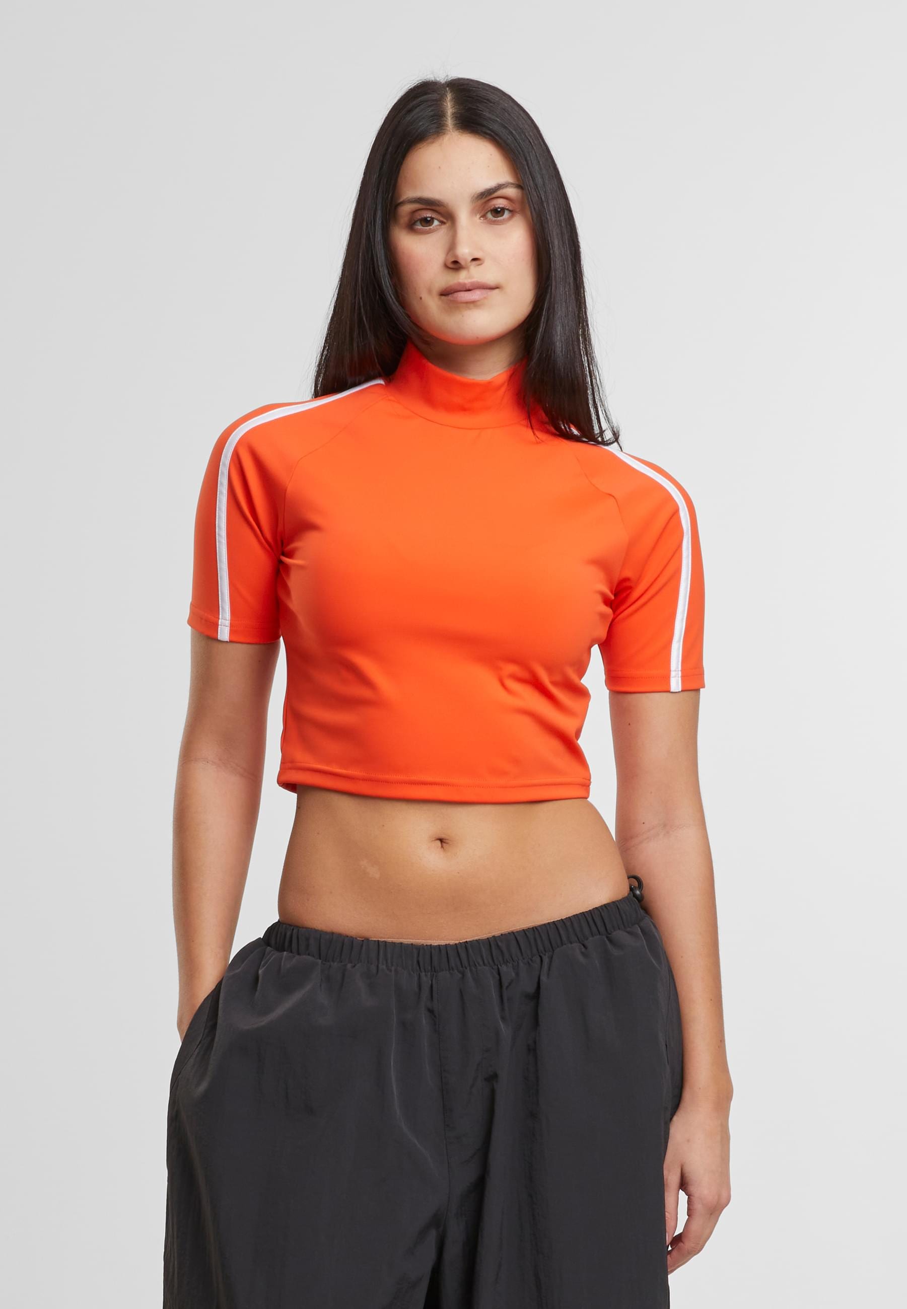 URBAN CLASSICS T-Shirt »Urban Classics Ladies High Neck Short Tee«, (1 tlg.)