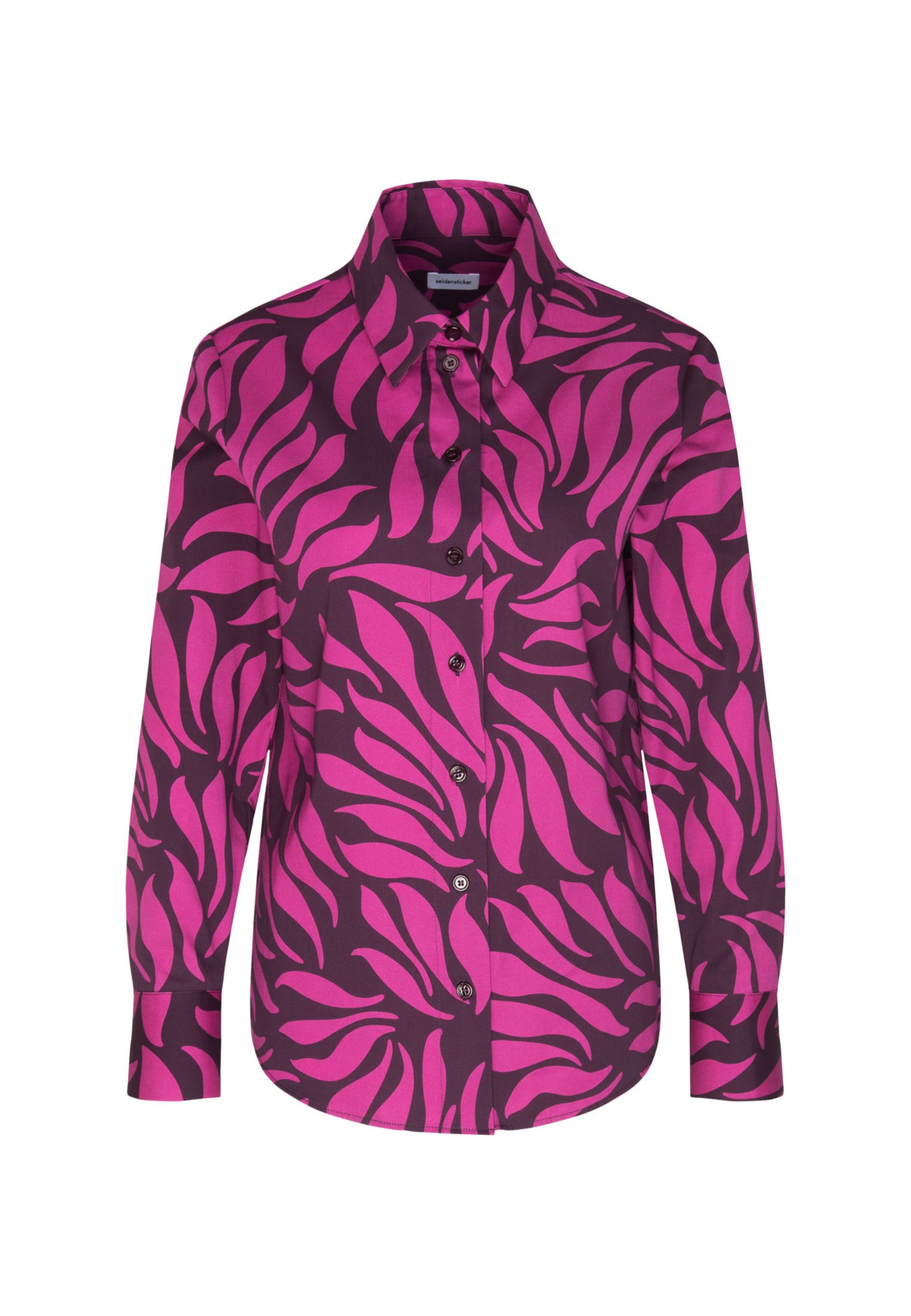 seidensticker Hemdbluse »Schwarze Rose«, Langarm Kragen Druck