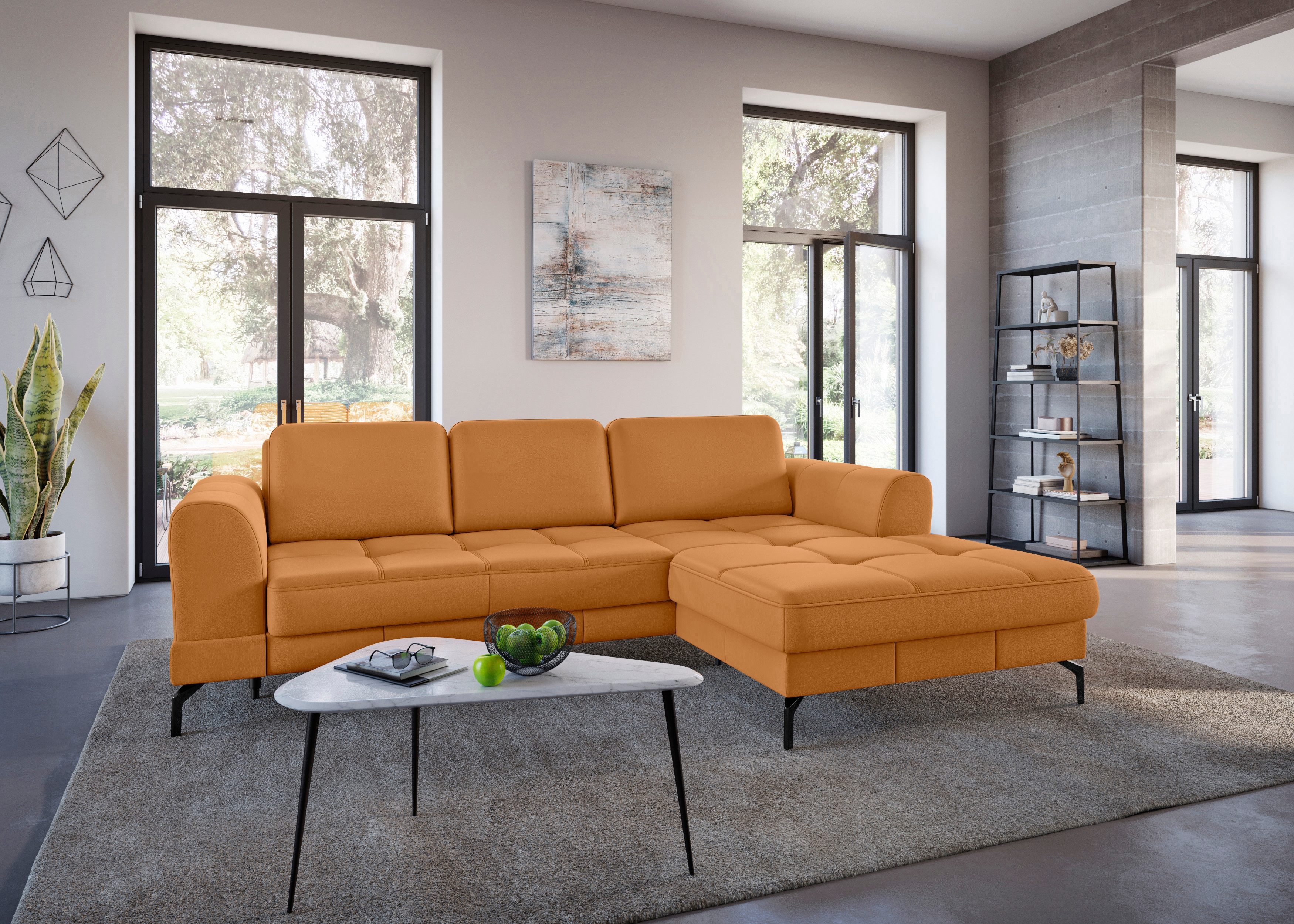 sit&more Ecksofa "Bendigo L-Form" inklusive Sitztiefenverstellung, Bodenfreiheit 15 cm, 2 Fußfarben