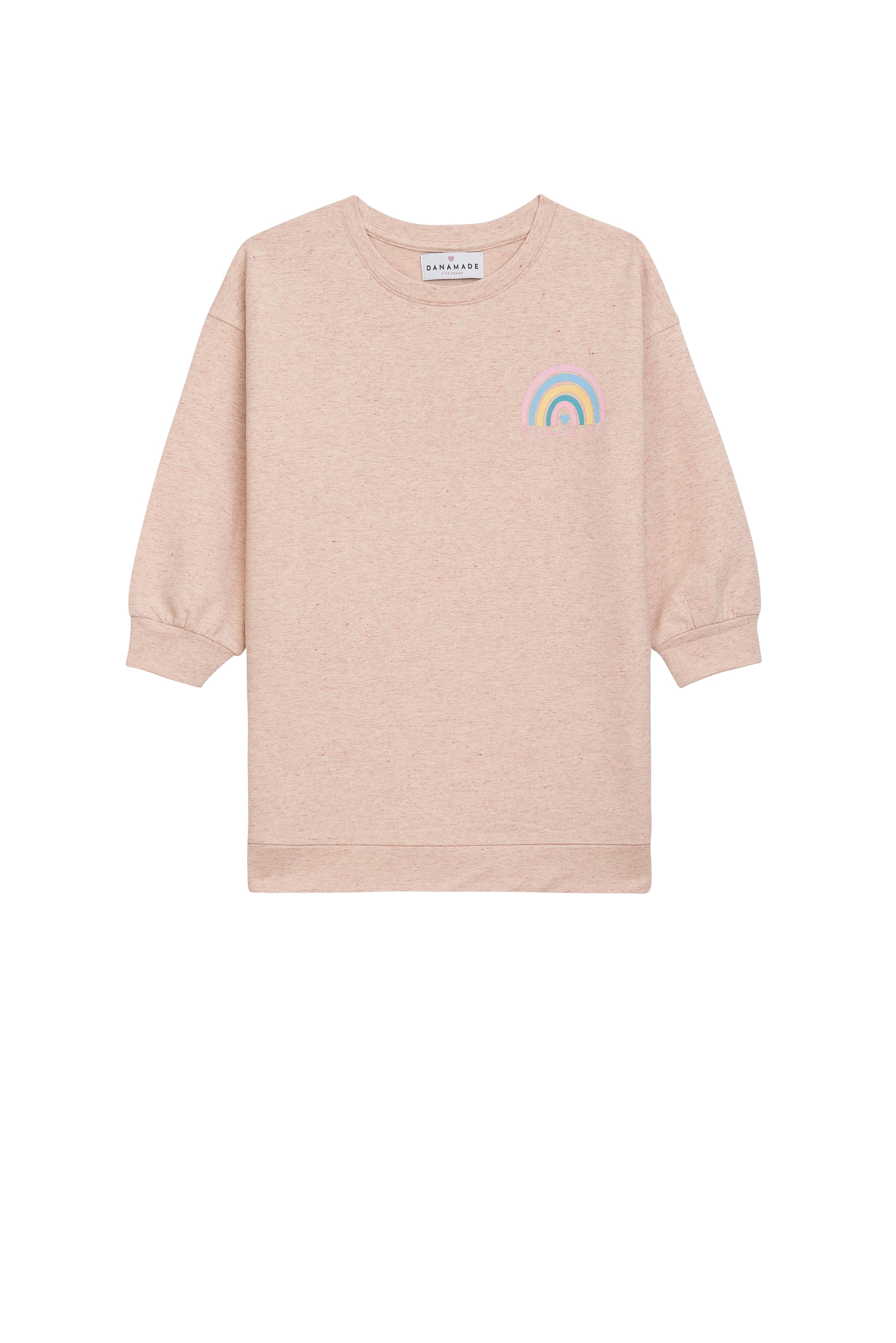 DANAMADE Mädchen Sweatkleid "DANAMADE Dresses Sweatshirt Dress", beige, Gr. 140, 95% Baumwolle, 5% Elasthan, Kleider