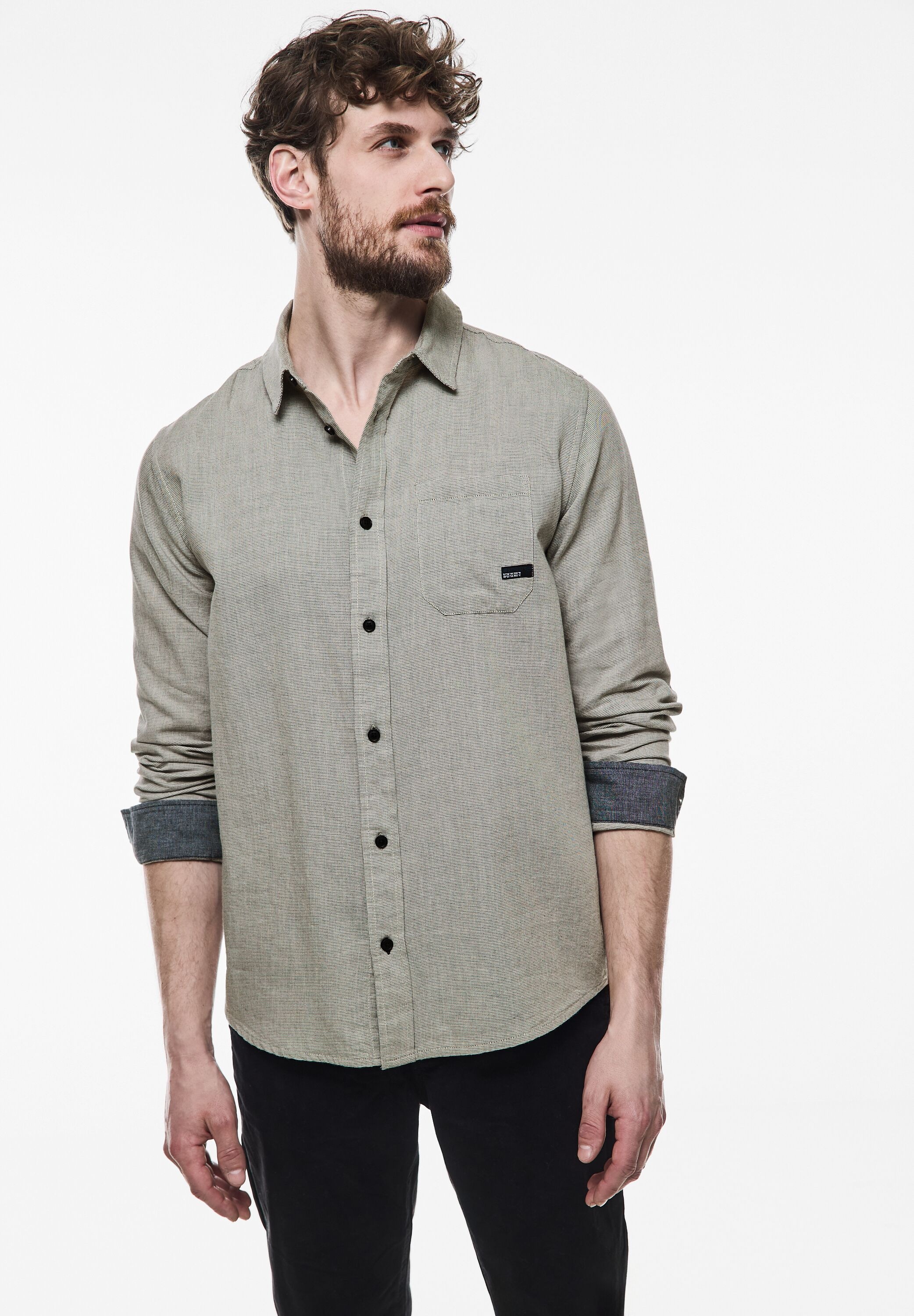 STREET ONE MEN Langarmhemd, aus reiner Baumwolle günstig online kaufen