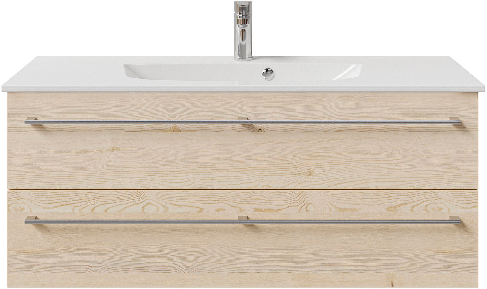 Saphir Waschtisch »Serie 6025 Mineralmarmor-Waschtisch mit Unterschrank, 117 cm breit«, Waschplatz mit 2 Schubladen, hängend, verschiedene Ausführungen