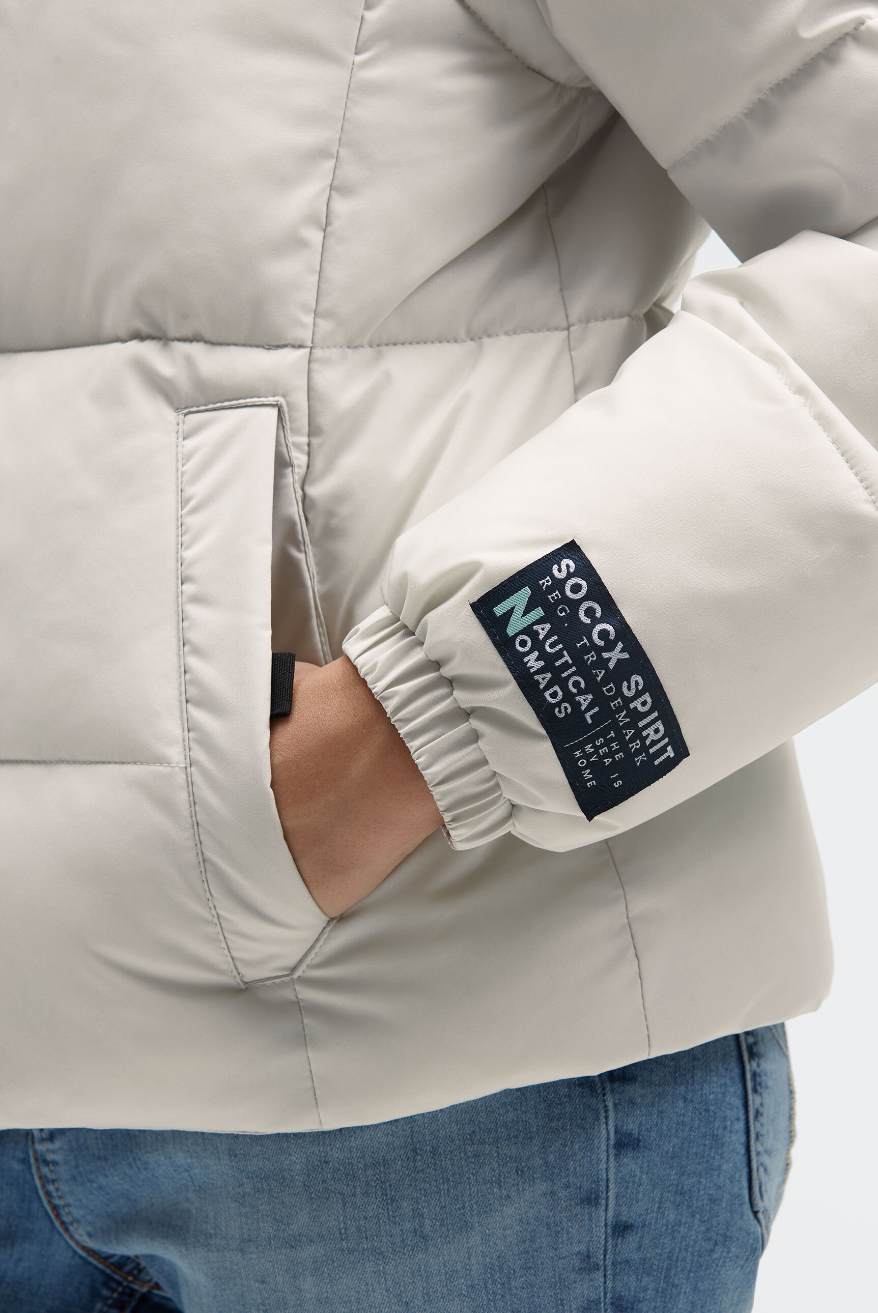 SOCCX Winterjacke ohne Kapuze mit abnehmbaren Ärmeln