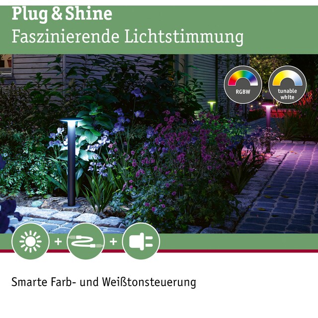 Paulmann LED Pollerleuchte »Outdoor 230V Poller Plate RGBW IP44«, 1  flammig-flammig, IP44 RGBW kaufen | BAUR