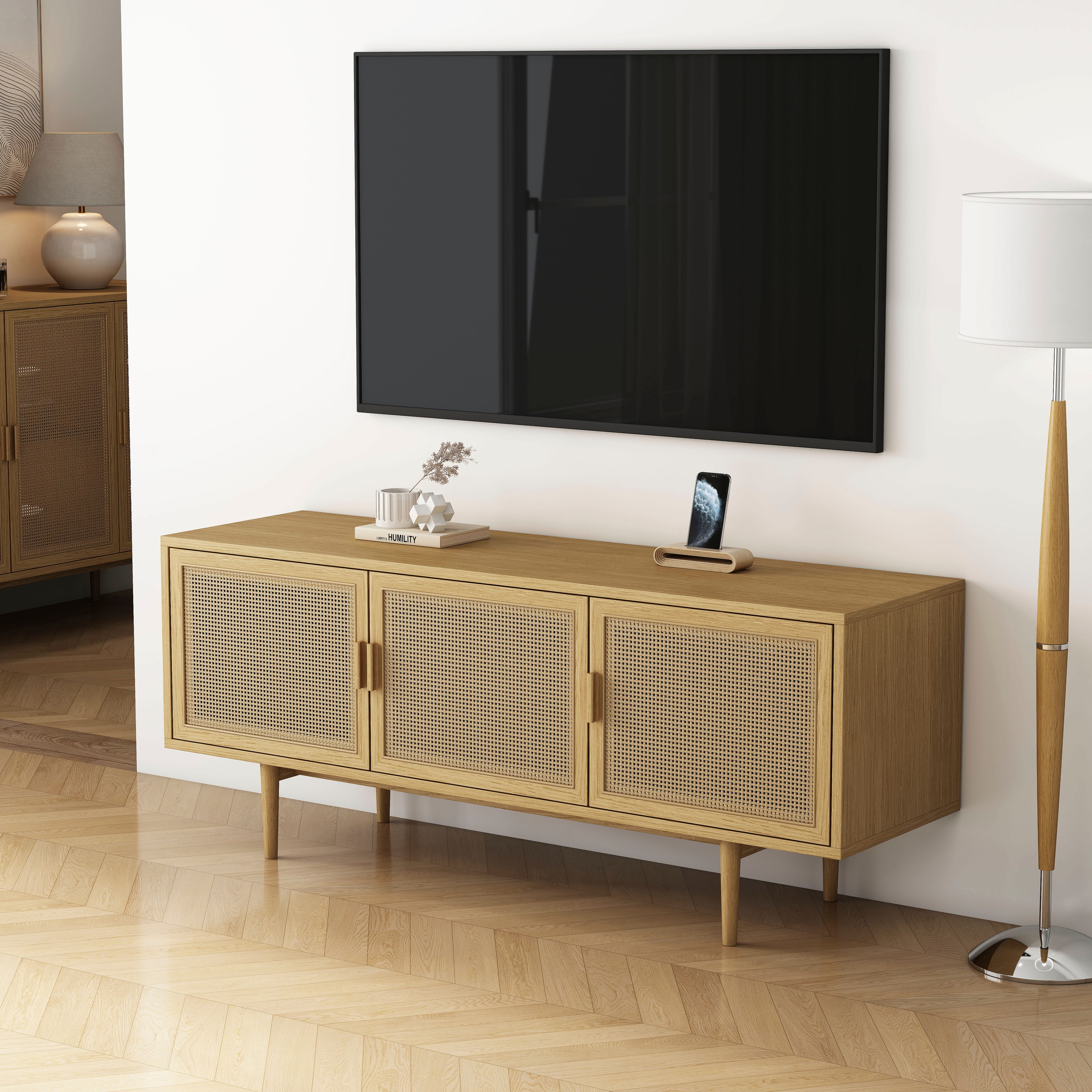 OTTO home TV-Schrank »Lorelia« in moderner Rattan Optik, Lowboard