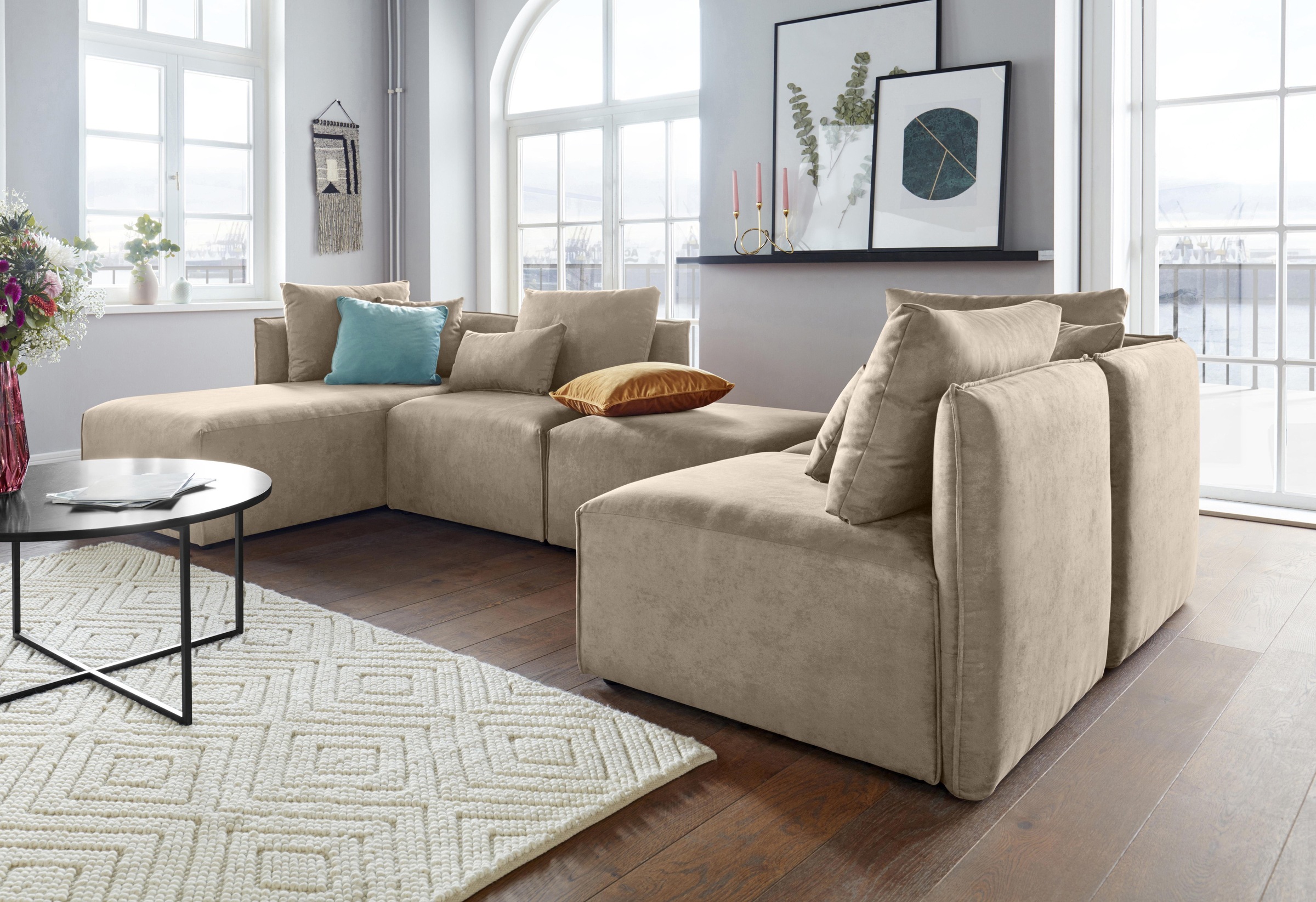 OTTO home Wohnlandschaft "Nöre U-Form" 5 Teile, in vielen Bezugsqualitäten günstig online kaufen