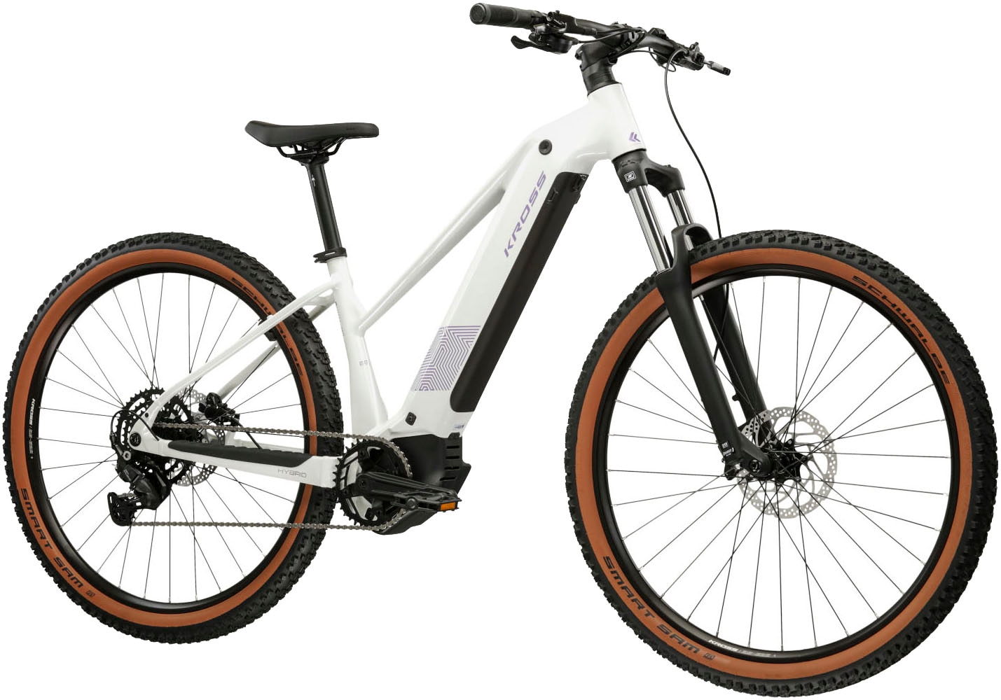 Kross »Influx Hybrid 2.0 16,7Ah / 600 Wh 29 Zoll weiß 9 Gänge 2026« 9 Gang Shimano CUES U4000 Schaltwerk Kettenschaltung Mittelmotor 250 W