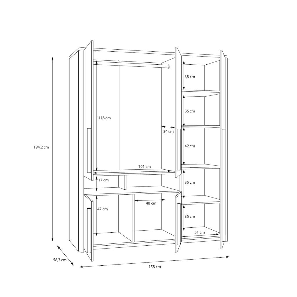 FORTE Drehtürenschrank »Surfino«