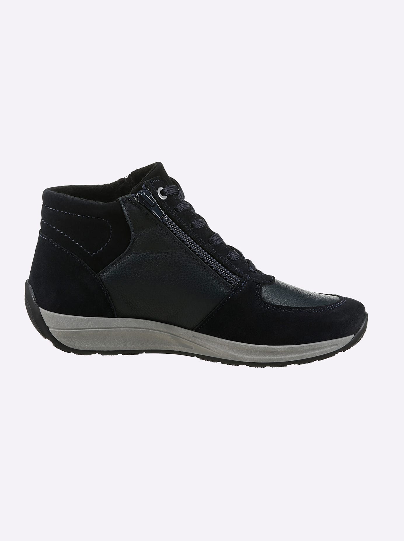 Stiefelette CASUAL LOOKS, Damen, Gr. 42, blau (marine), Glattleder, Veloursleder, Schuhe Stiefelette 2