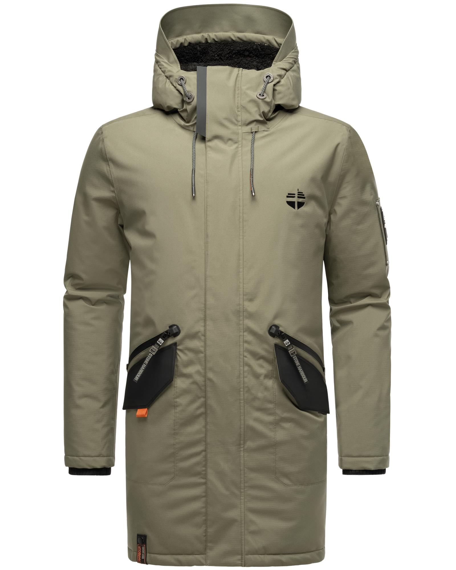 Stone Harbour Wintermantel "Ragaan", modischer Herren Winterparka mit Teddyfell Futter