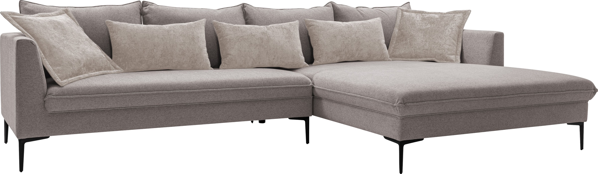 exxpo - sofa fashion Ecksofa »Piazza, elegant und edel, Designsofa mit tollem Sitzkomfort,«, (2 St.), Longchair Ecke in hochwertiger Verarbeitung, Stellmaße 321x187cm