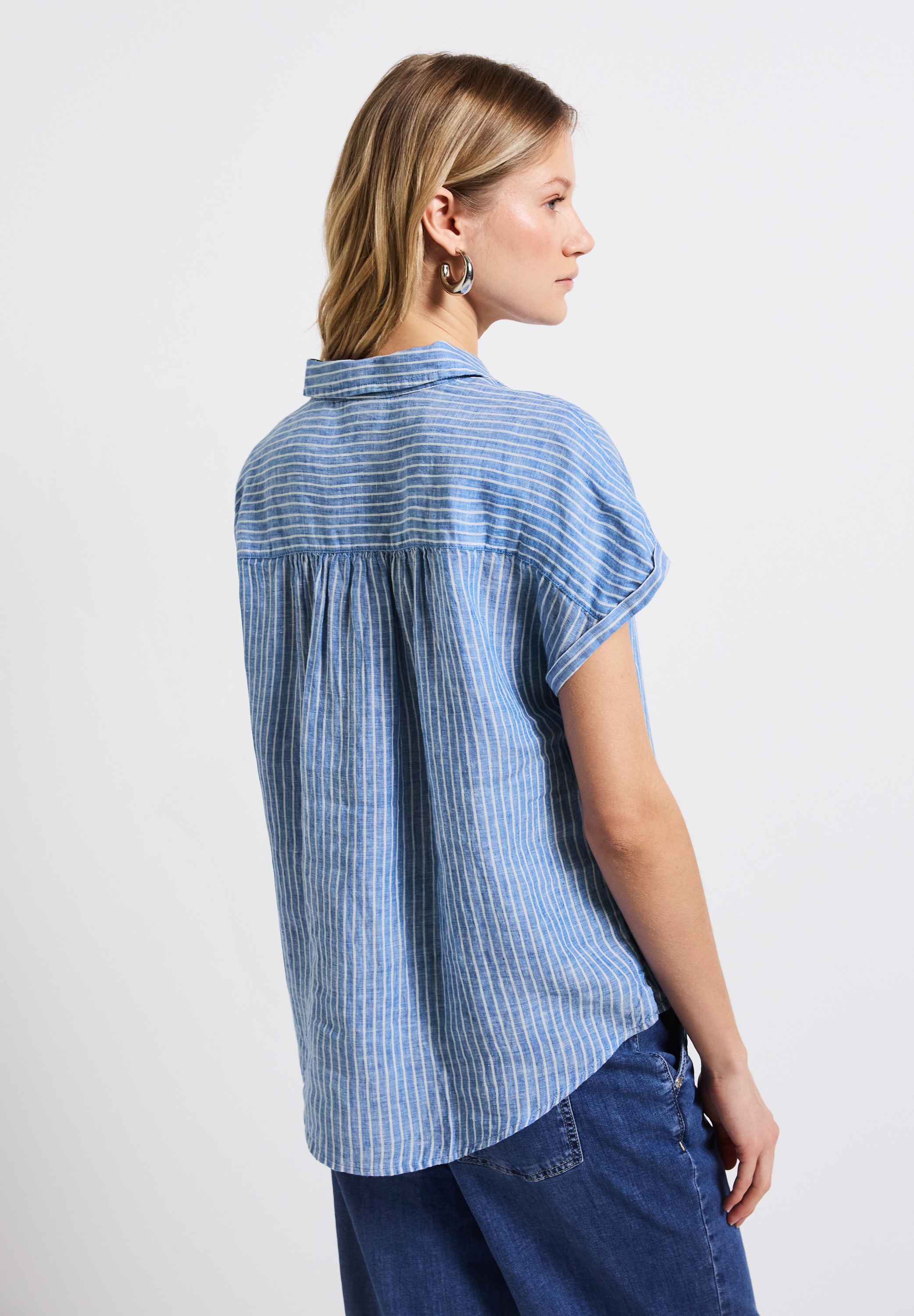 STREET ONE Hemdbluse, gestreift und mit Knopfleiste