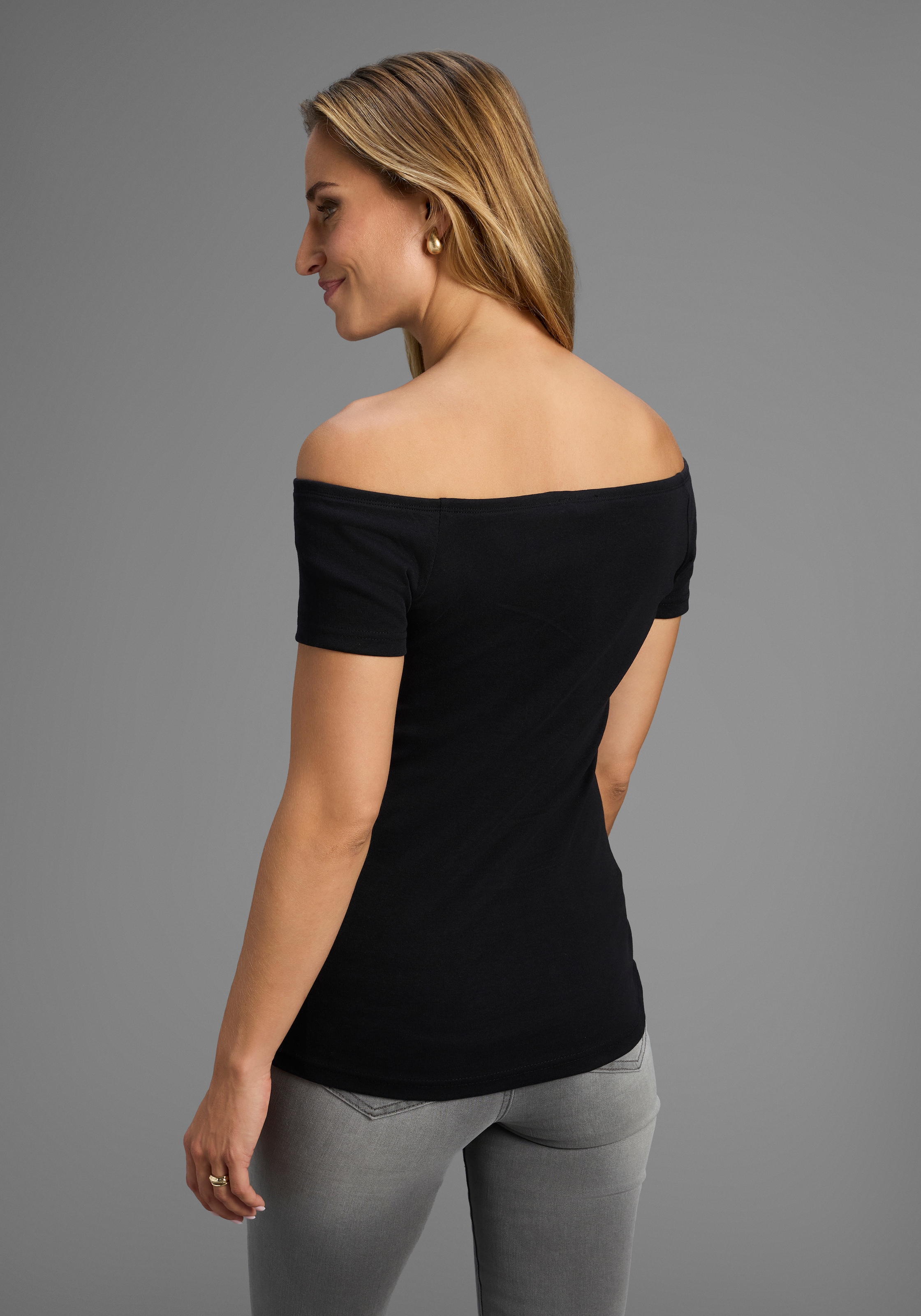 Arizona Carmenshirt »Off-Shoulder«, enge Passform, aus Baumwolle, elastische Rippware