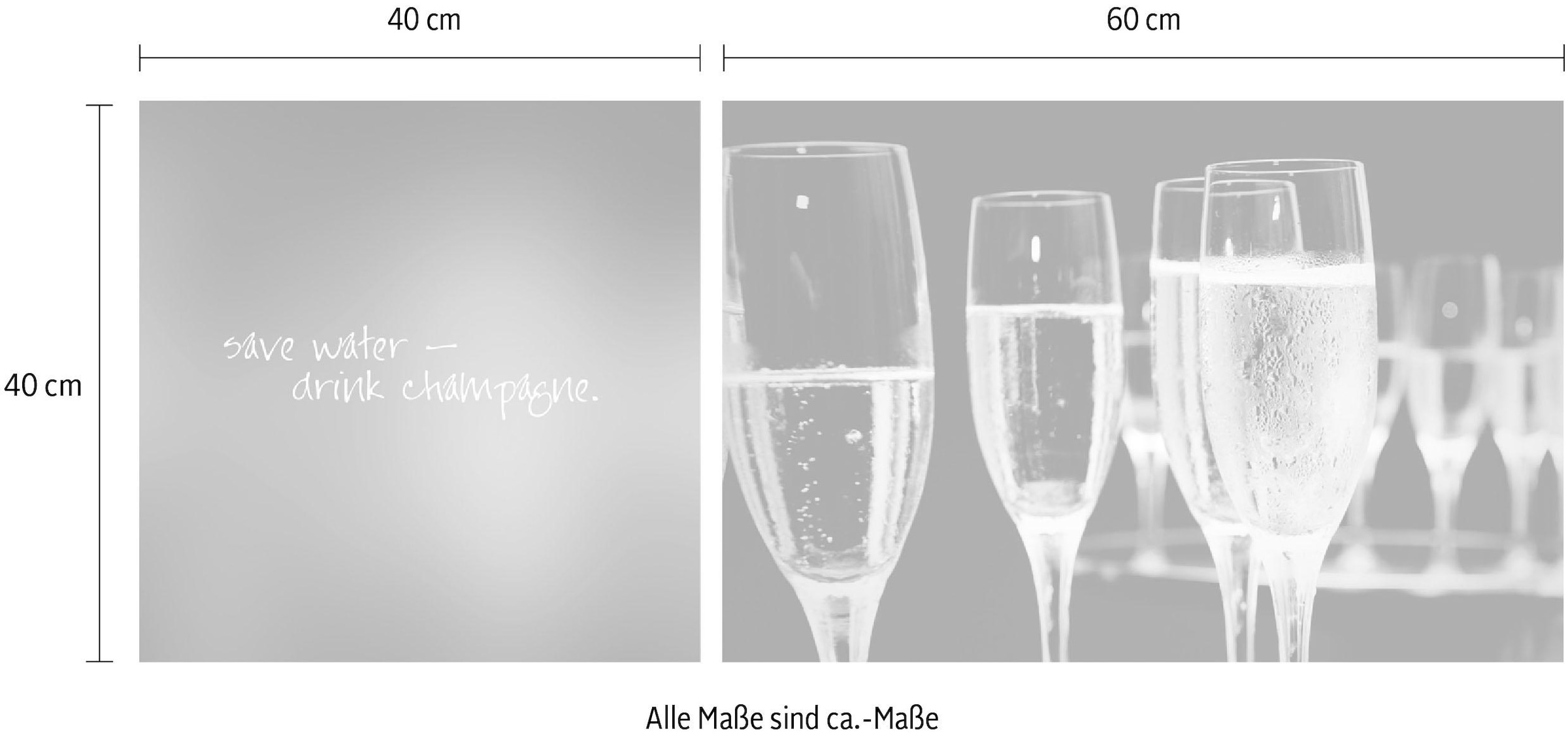 queence Leinwandbild »Champagne«, (Set), 2er-Set