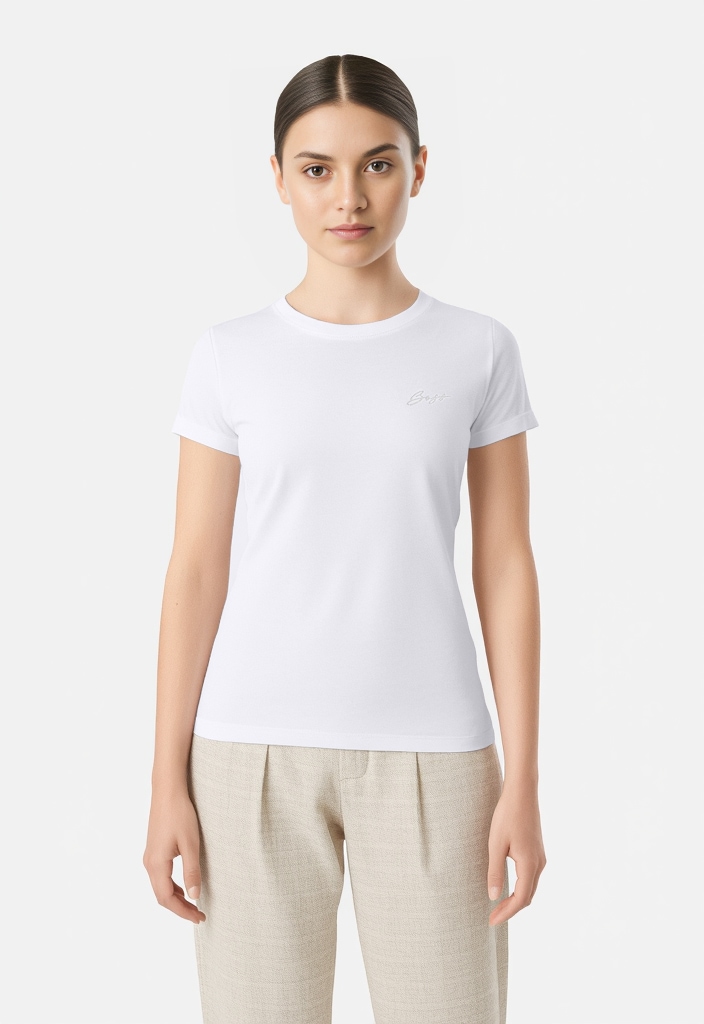 BOSS ORANGE T-Shirt "Esogo Premium Damenmode" mit Rundhals, Strassapplikati günstig online kaufen