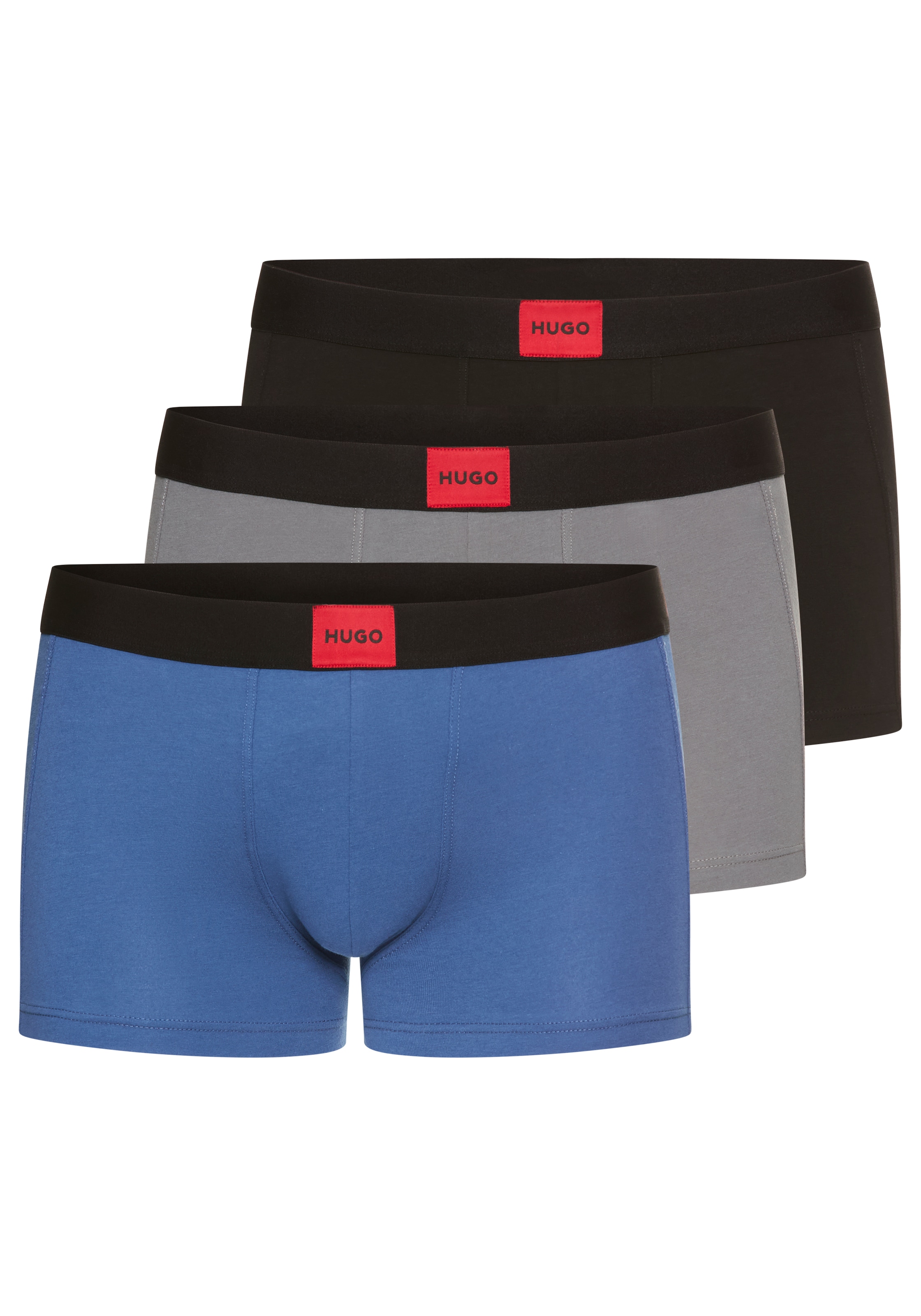 HUGO Underwear Trunk Set, 3 Stk. mit kontrastfarbenen Logobadge günstig online kaufen