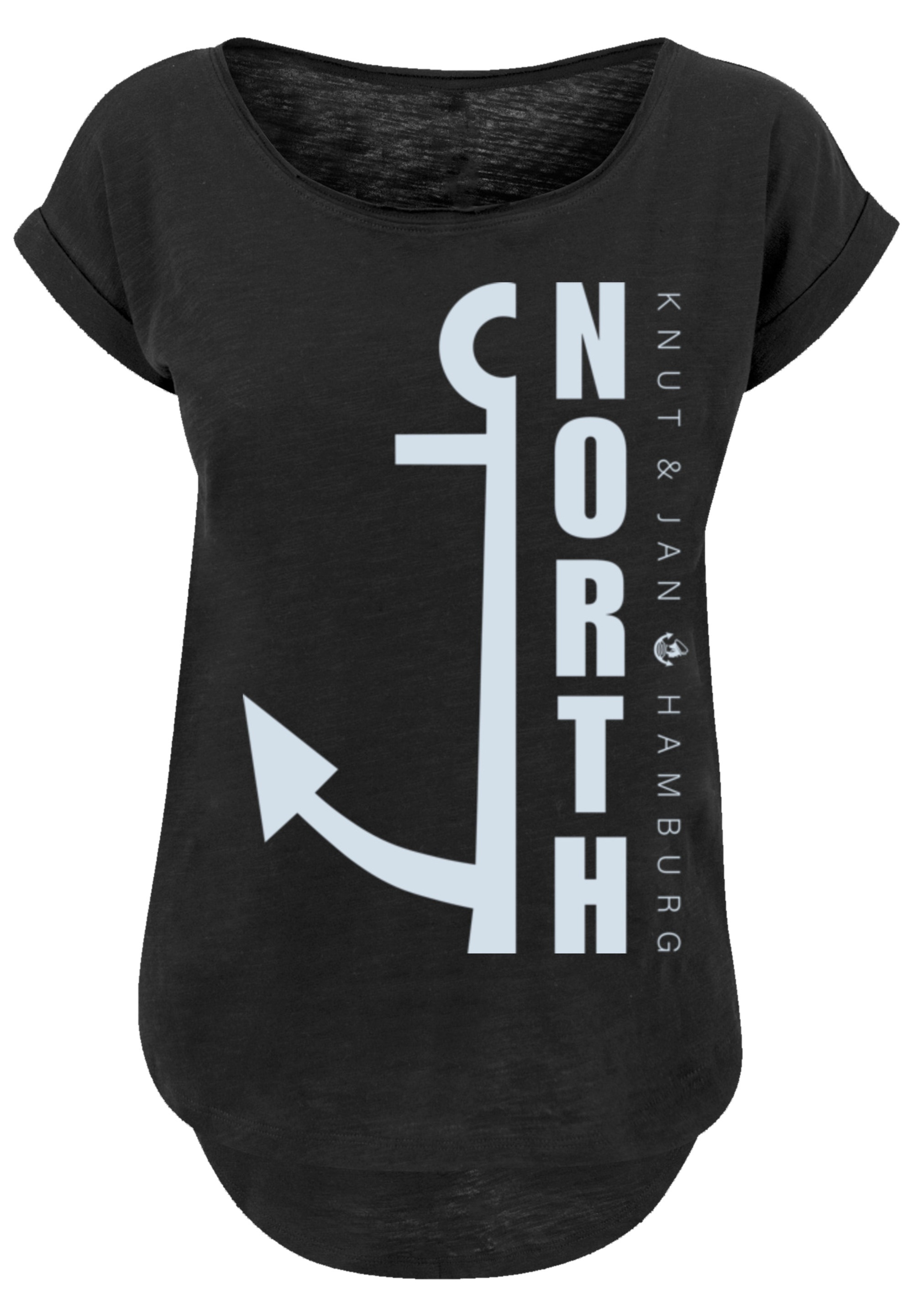 F4NT4STIC T-Shirt »North Anker Knut & Jan Hamburg Blau«, Print