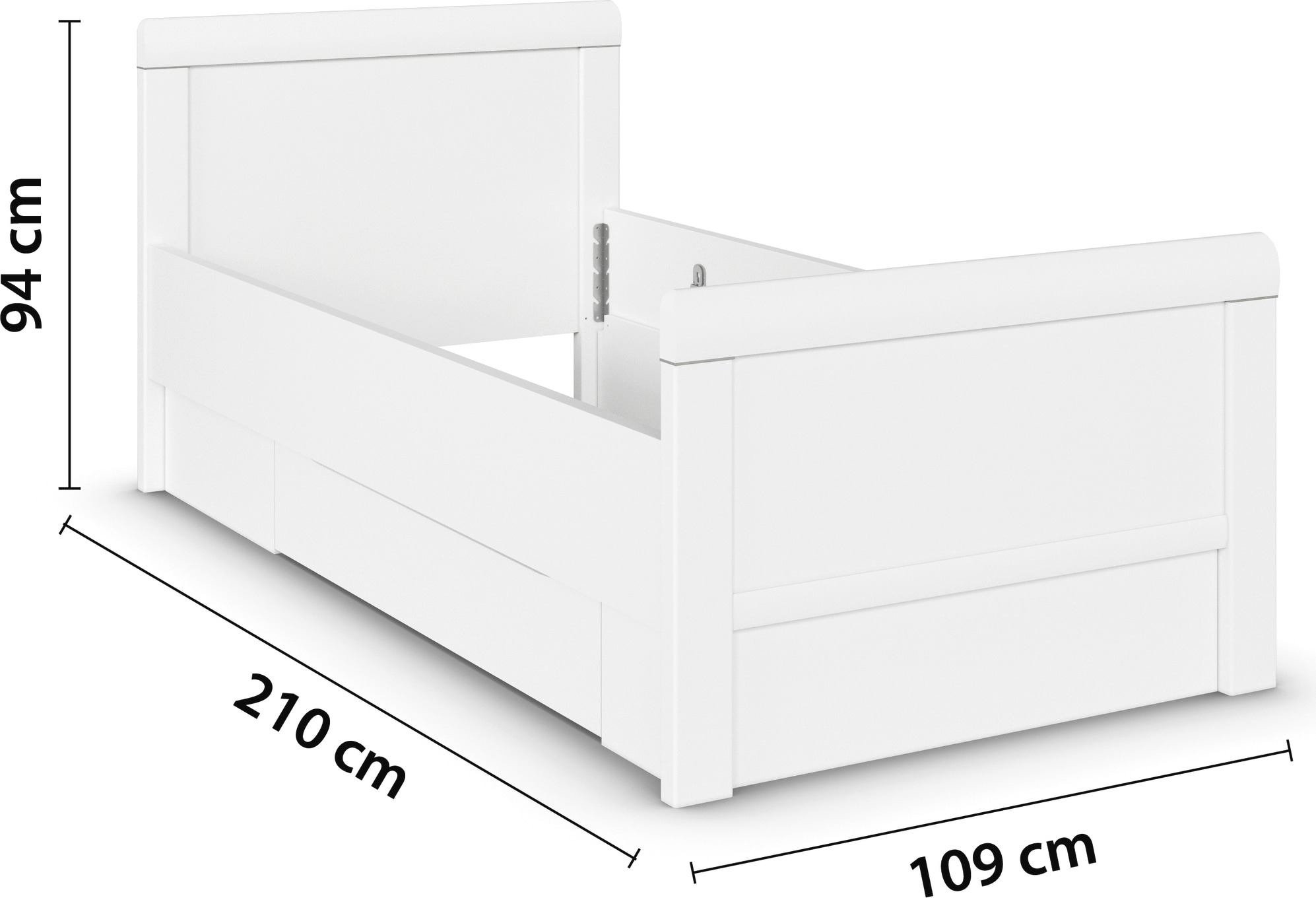 rauch Stauraumbett »Bett Einzelbett Stollenbett Bettkästen EVELYN«, in Komforthöhe mit Holzkopfteil sowie Schubladen MADE IN GERMANY