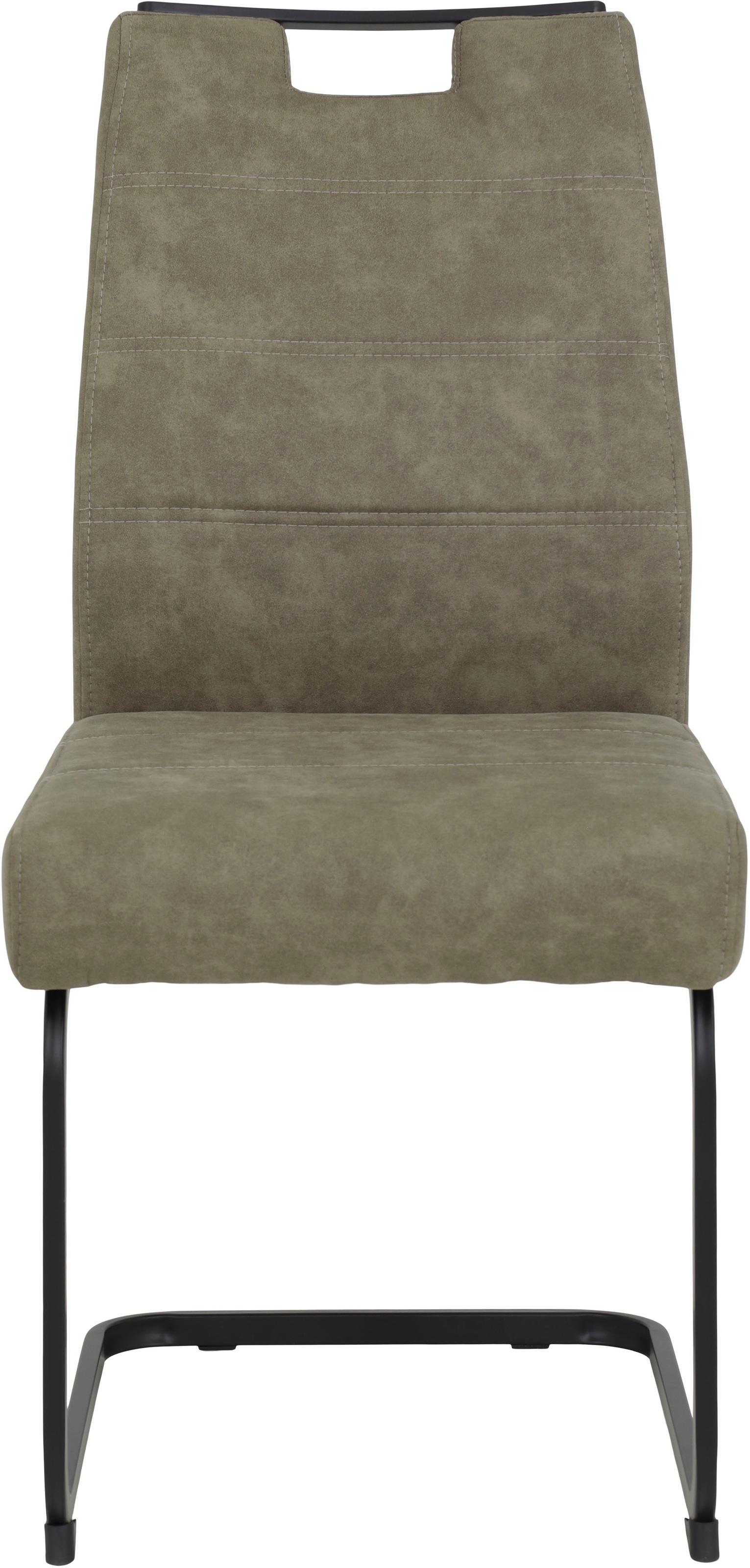 Freischwinger HELA "KERTIN", schwarz (vintage schlamm, schwarz), B:48cm H:100cm T:64cm, Metall, Polyester, Stoff, Stühle, Freischwinger, XL Sitzbreite, Griff, Federkorb, 140kg belastbar 3