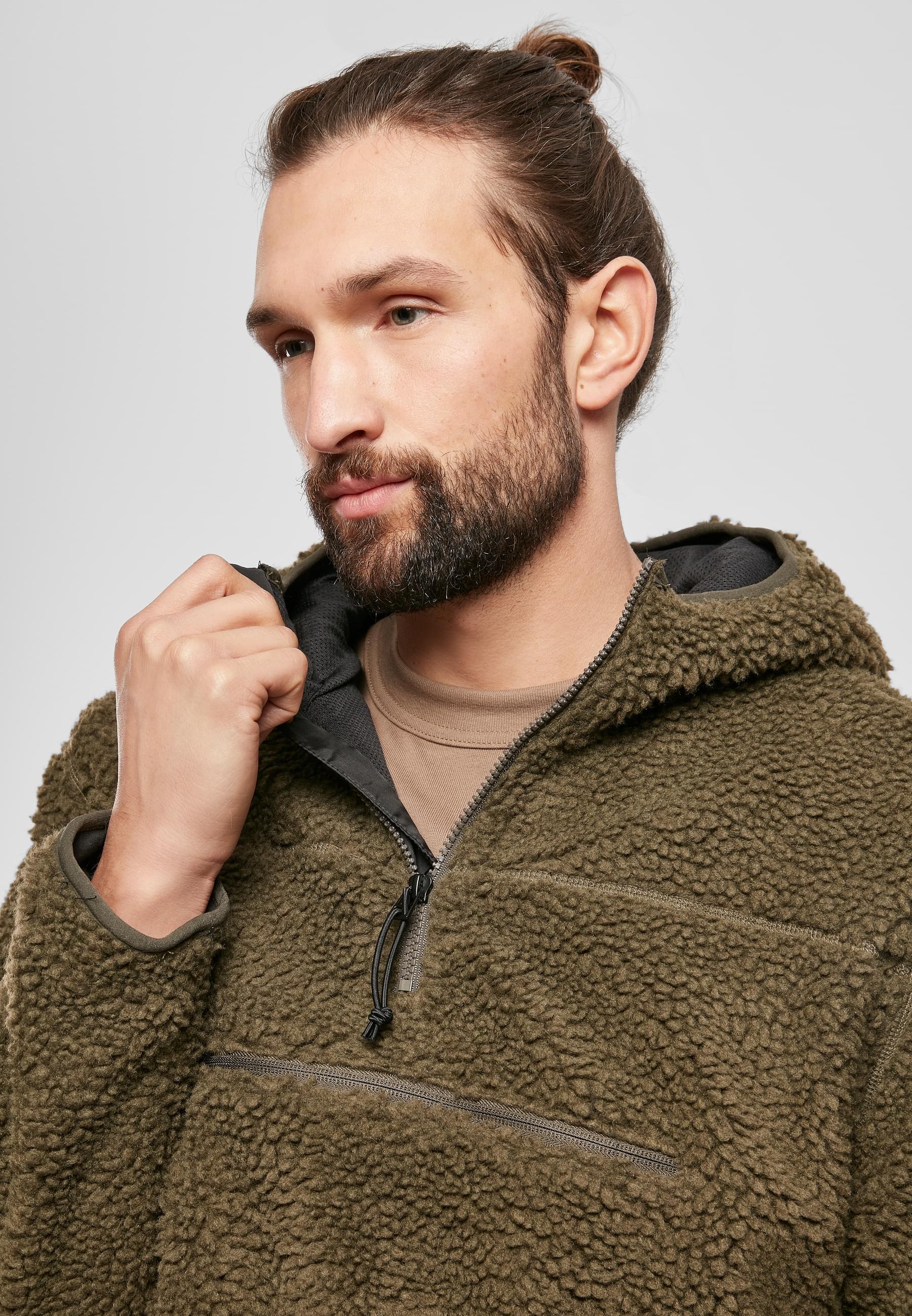 Brandit Anorak »Brandit Herren Teddyfleece Worker Pullover«, (1 St.), mit Kapuze