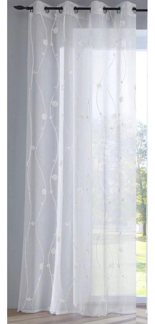 Kutti Vorhang "Nelly" Ösen 1 Stk. tlg. mit praktischen Ösen, halbtransparen günstig online kaufen